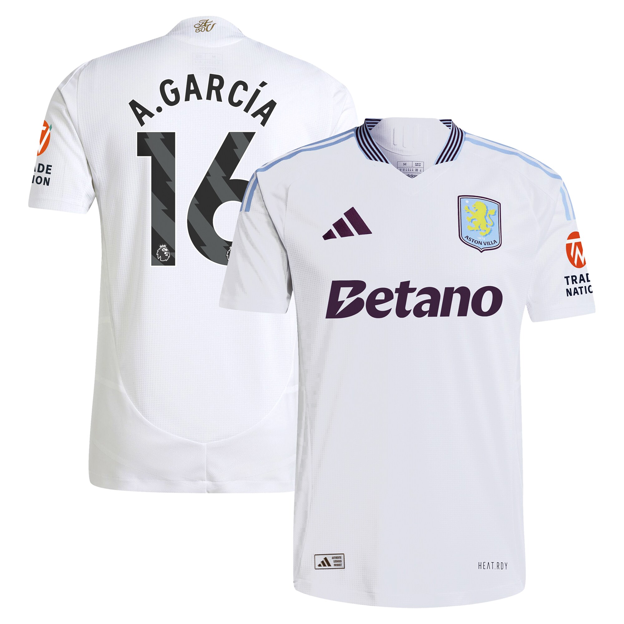 aston villa adidas away authentic shirt 2024-25 with a.garcía 16 printing Collection | Aston Villa Football Kits and Shirts