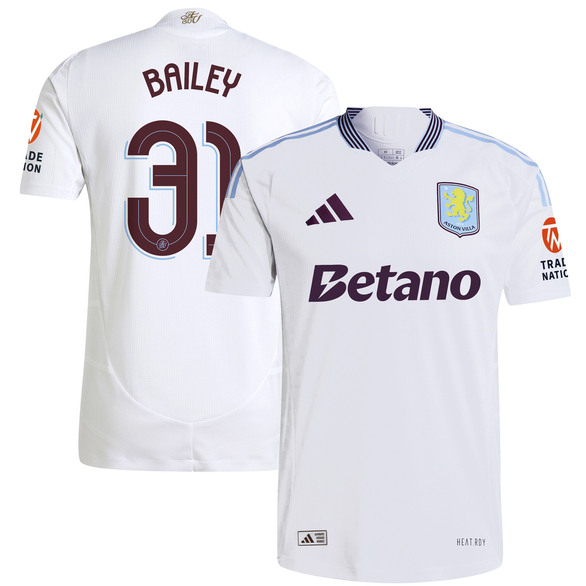aston villa adidas away authentic shirt 2024-25 with bailey 31 cup printing Collection | Aston Villa Football Kits and Shirts