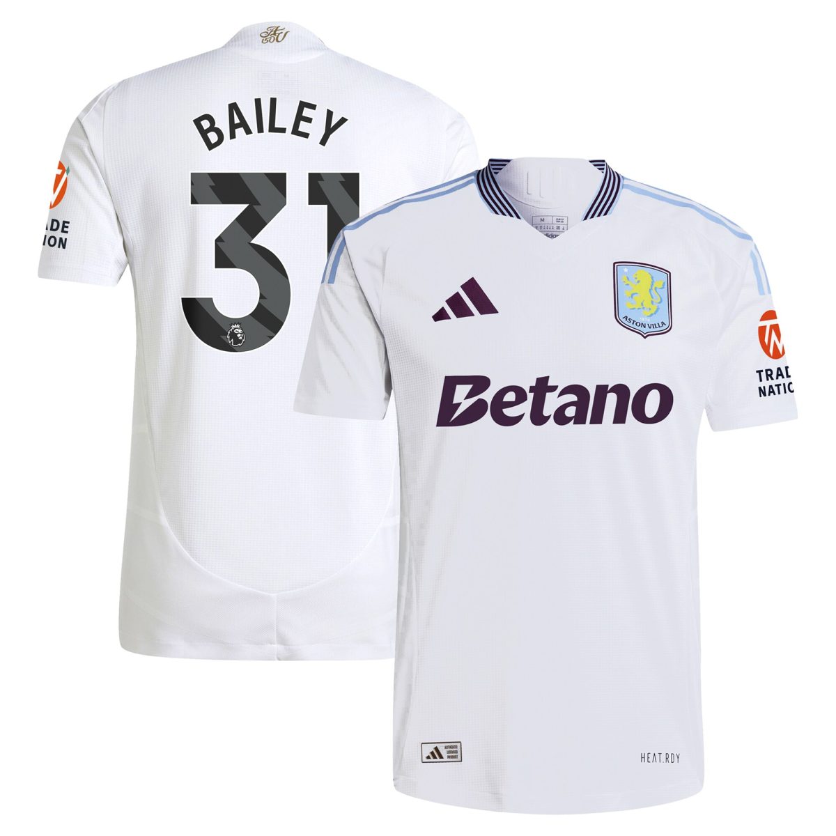 aston villa adidas away authentic shirt 2024-25 with bailey 31 printing Collection | Aston Villa Football Kits and Shirts