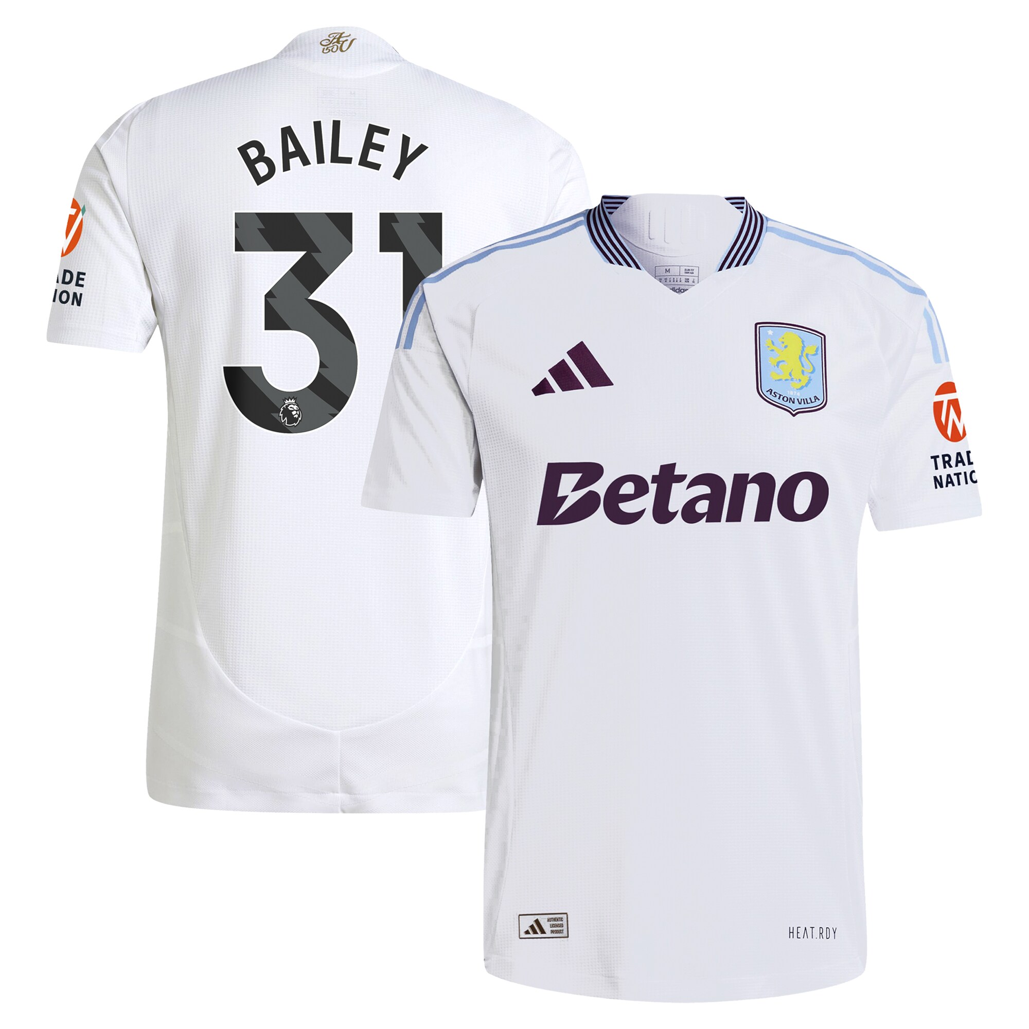 aston villa adidas away authentic shirt 2024-25 with bailey 31 printing Collection | Aston Villa Football Kits and Shirts