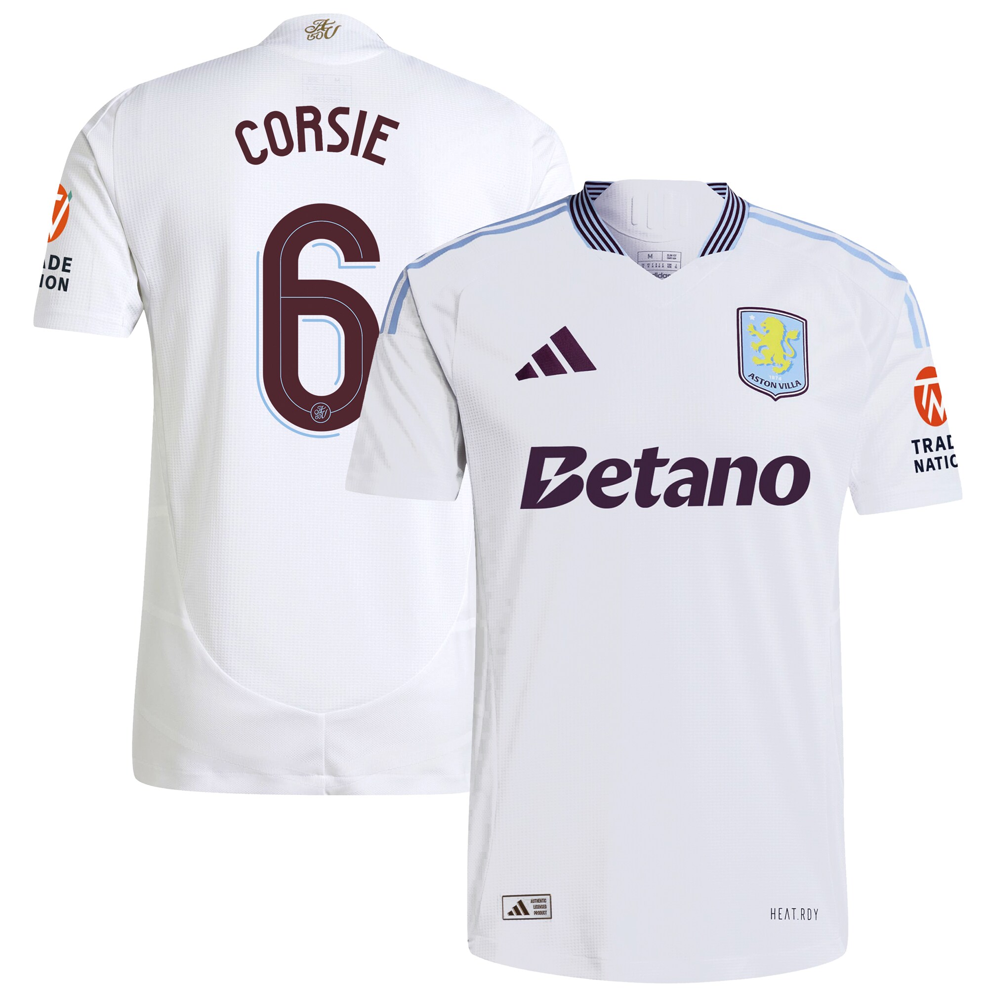 aston villa adidas away authentic shirt 2024-25 with corsie 6 cup printing Collection | Aston Villa Football Kits and Shirts