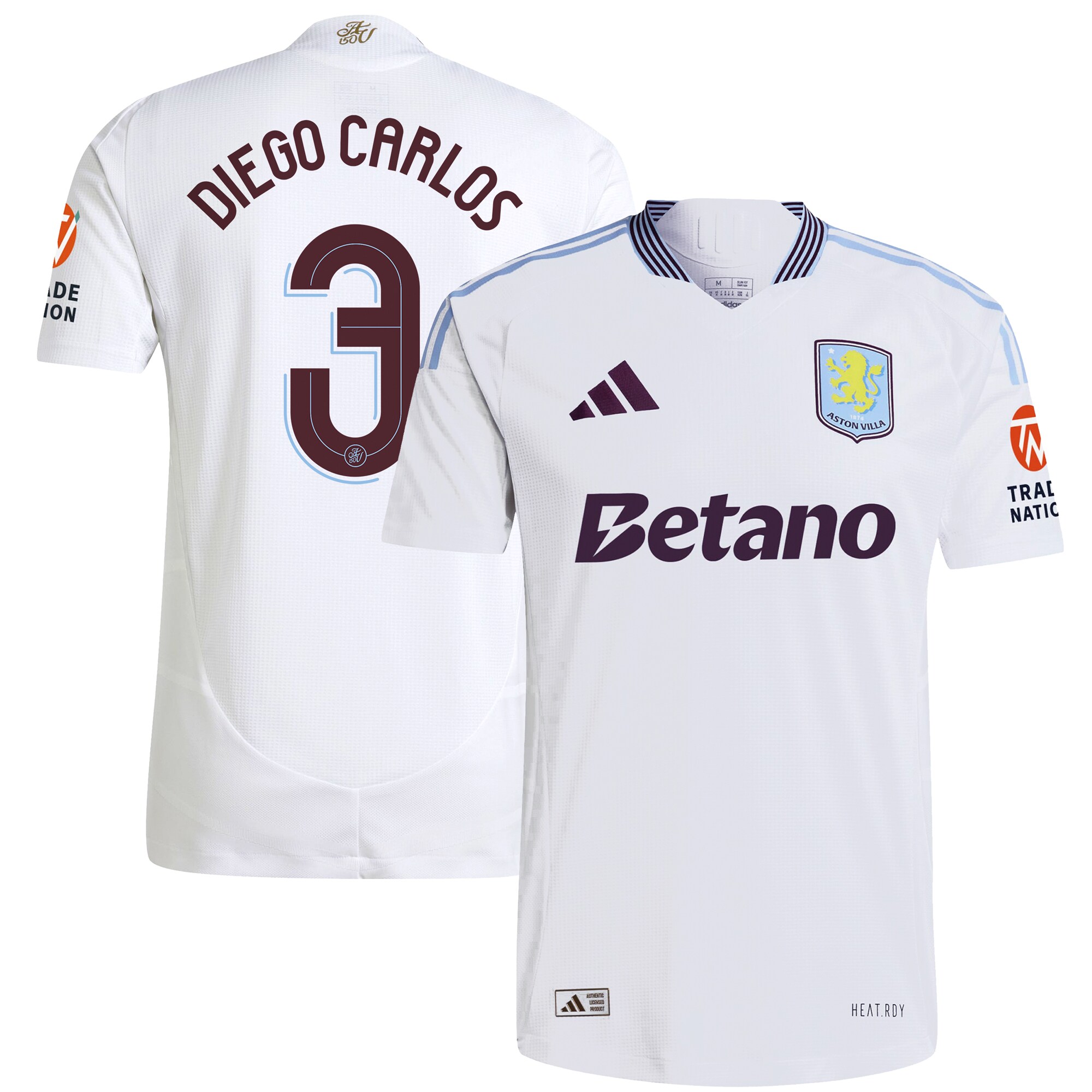 aston villa adidas away authentic shirt 2024-25 with diego carlos 3 cup printing Collection | Aston Villa Football Kits and Shirts