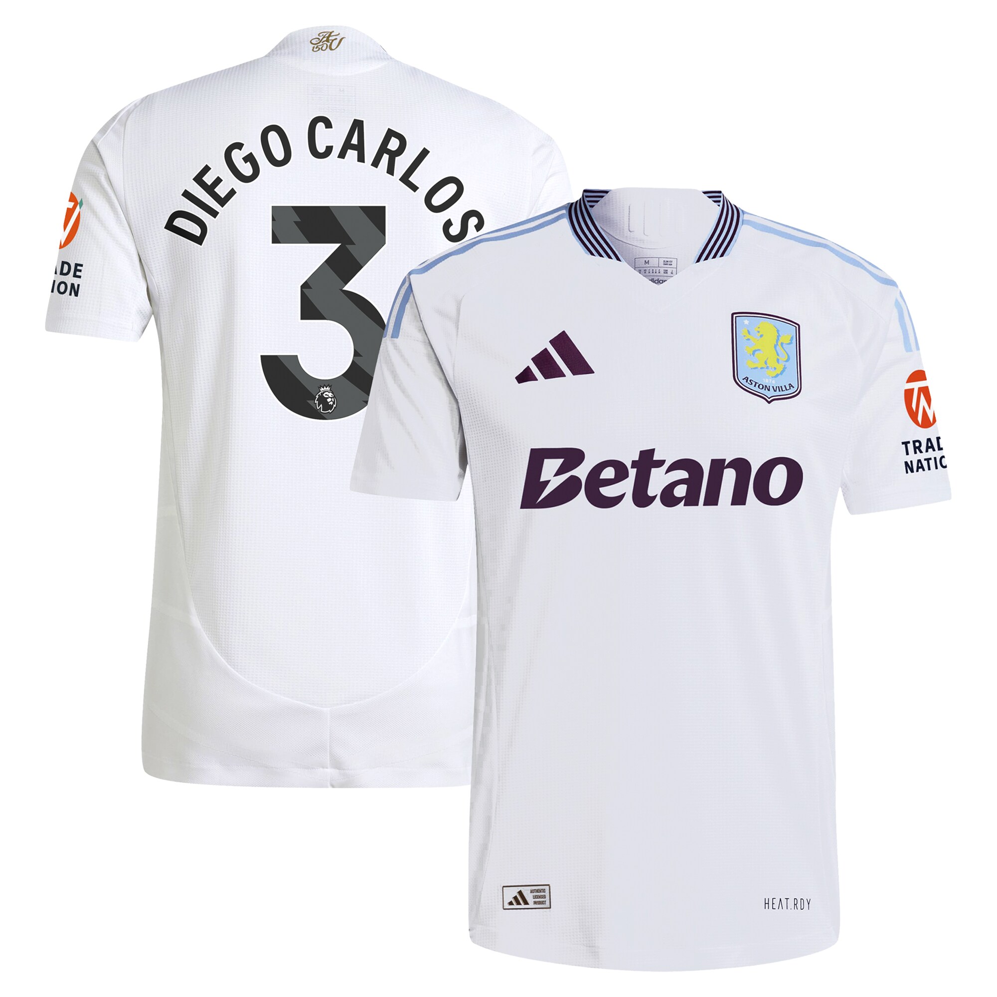 aston villa adidas away authentic shirt 2024-25 with diego carlos 3 printing Collection | Aston Villa Football Kits and Shirts