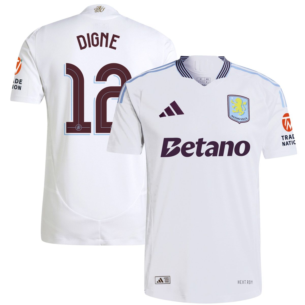 aston villa adidas away authentic shirt 2024-25 with digne 12 cup printing Collection | Aston Villa Football Kits and Shirts
