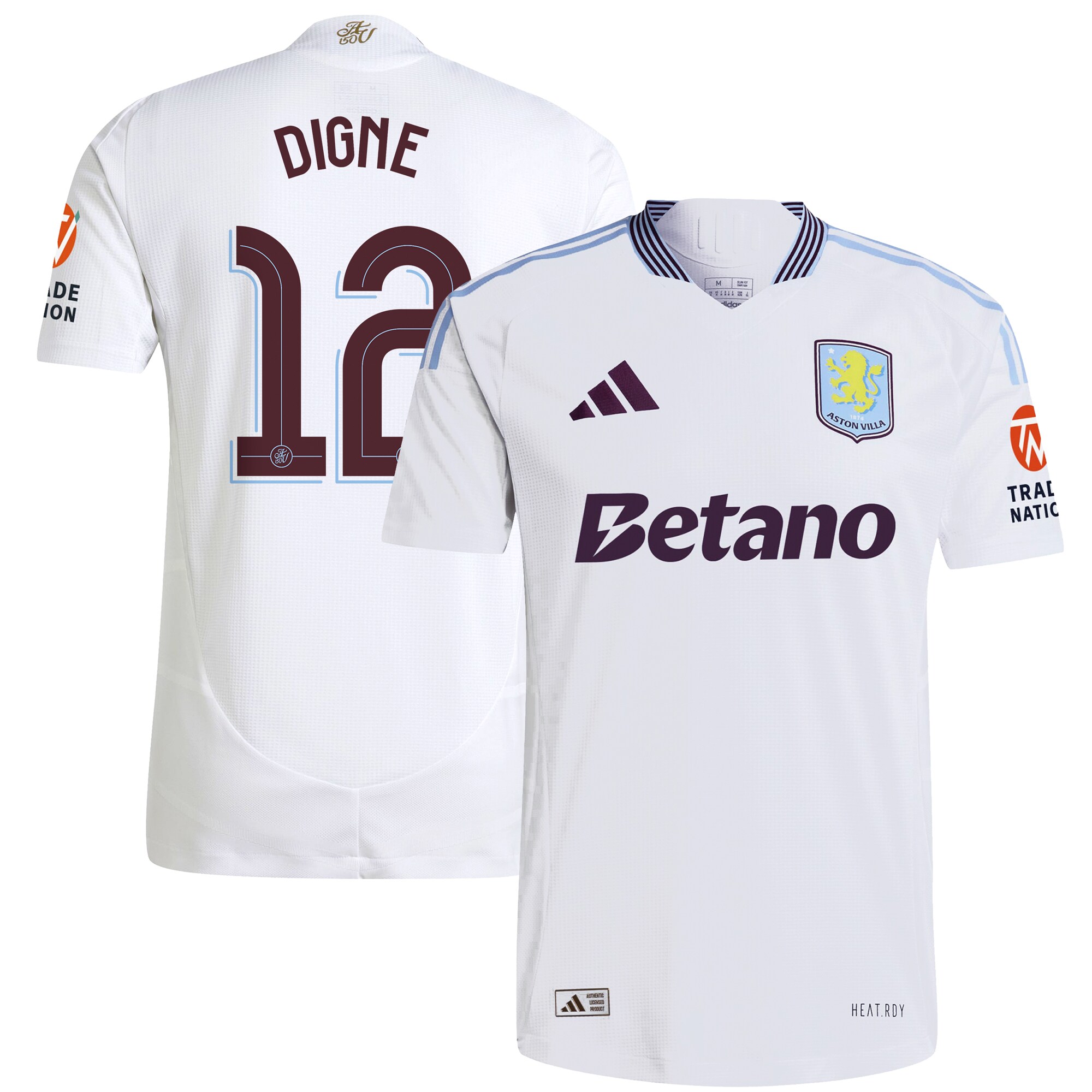 aston villa adidas away authentic shirt 2024-25 with digne 12 cup printing Collection | Aston Villa Football Kits and Shirts