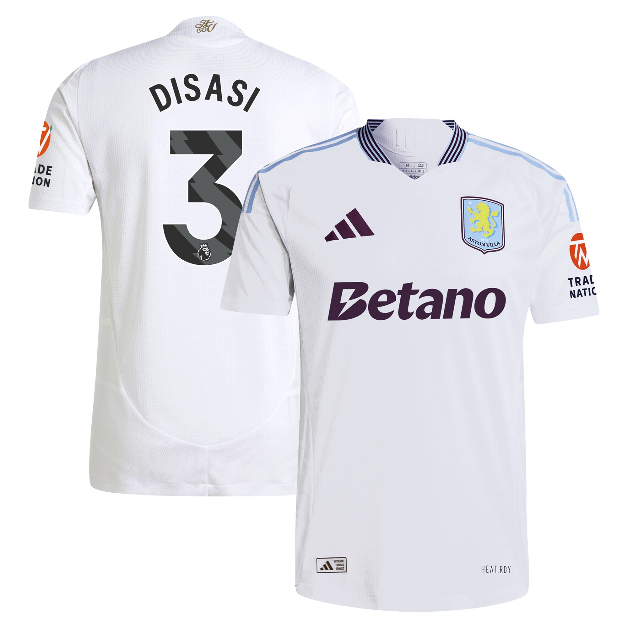 aston villa adidas away authentic shirt 2024-25 with disasi 3 printing Collection | Aston Villa Football Kits and Shirts