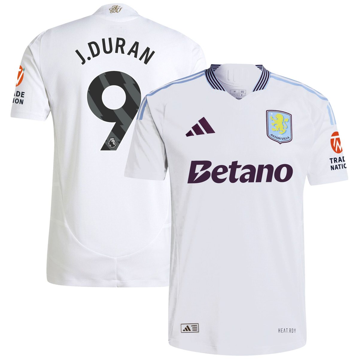 aston villa adidas away authentic shirt 2024-25 with j.duran 9 printing Collection | Aston Villa Football Kits and Shirts
