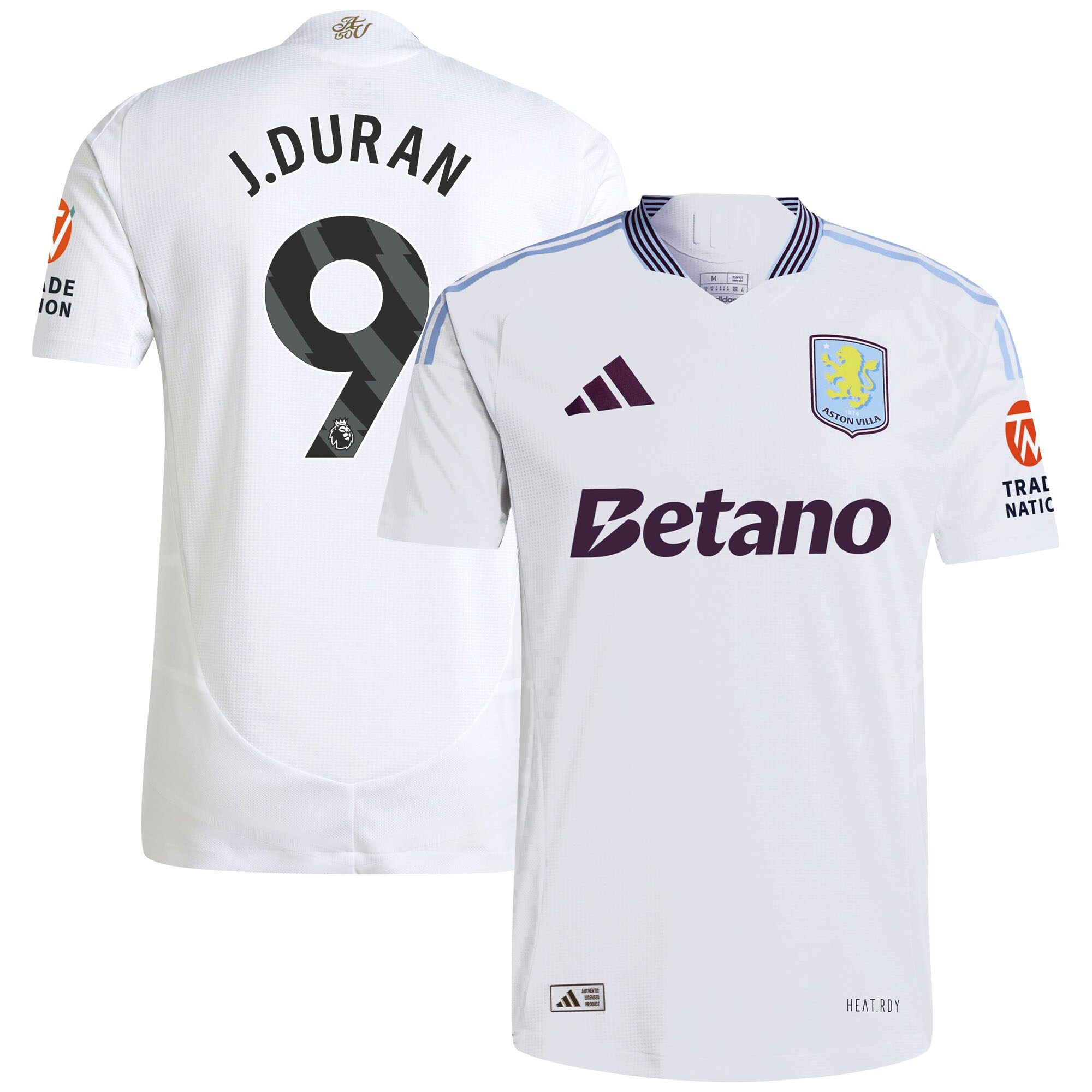 aston villa adidas away authentic shirt 2024-25 with j.duran 9 printing Collection | Aston Villa Football Kits and Shirts