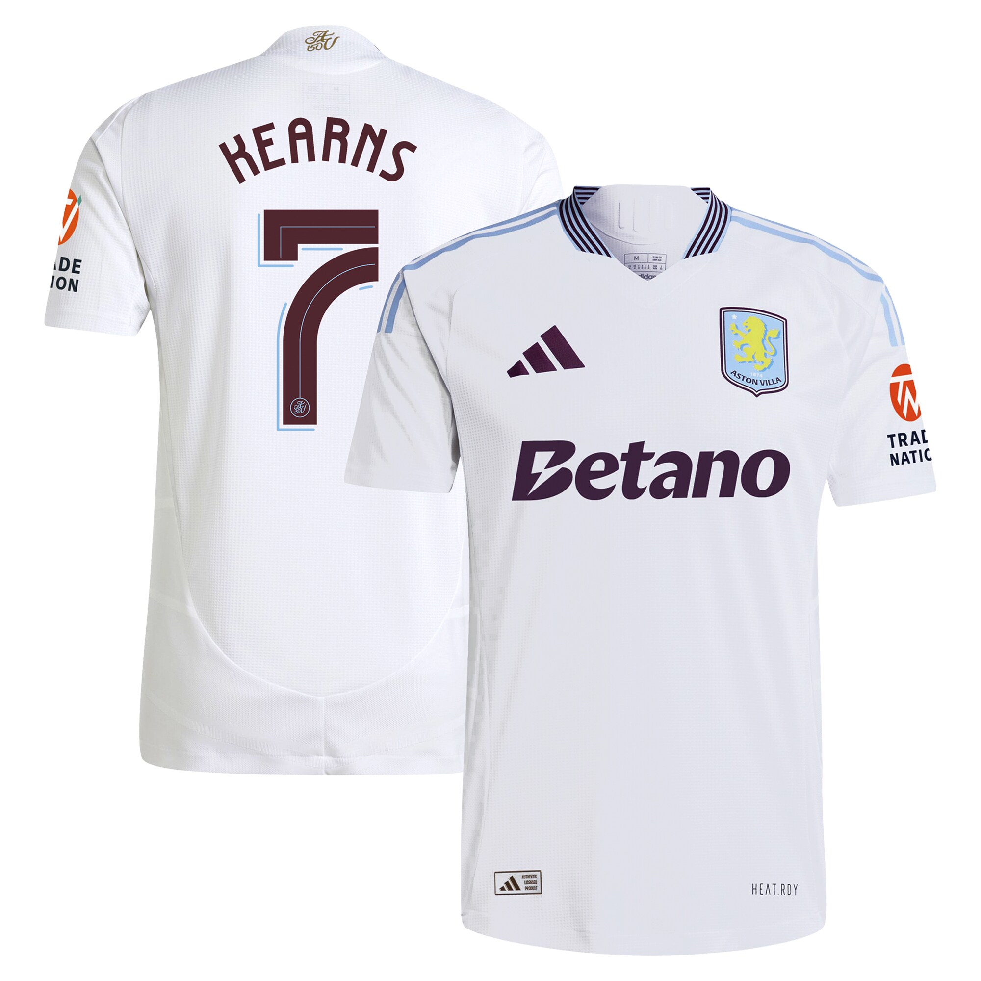 aston villa adidas away authentic shirt 2024-25 with kearns 7 cup printing Collection | Aston Villa Football Kits and Shirts