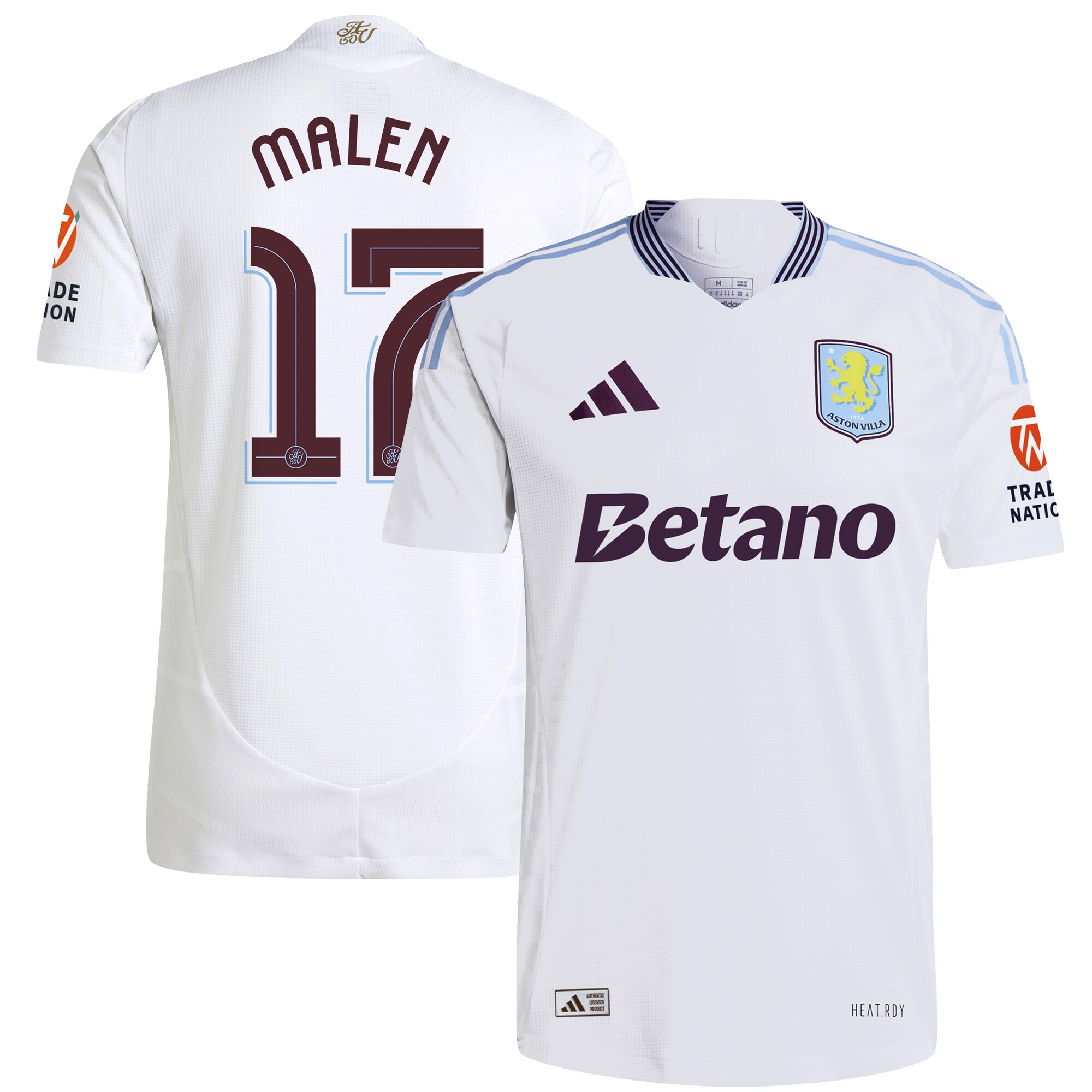aston villa adidas away authentic shirt 2024-25 with malen 17 cup printing Collection | Aston Villa Football Kits and Shirts