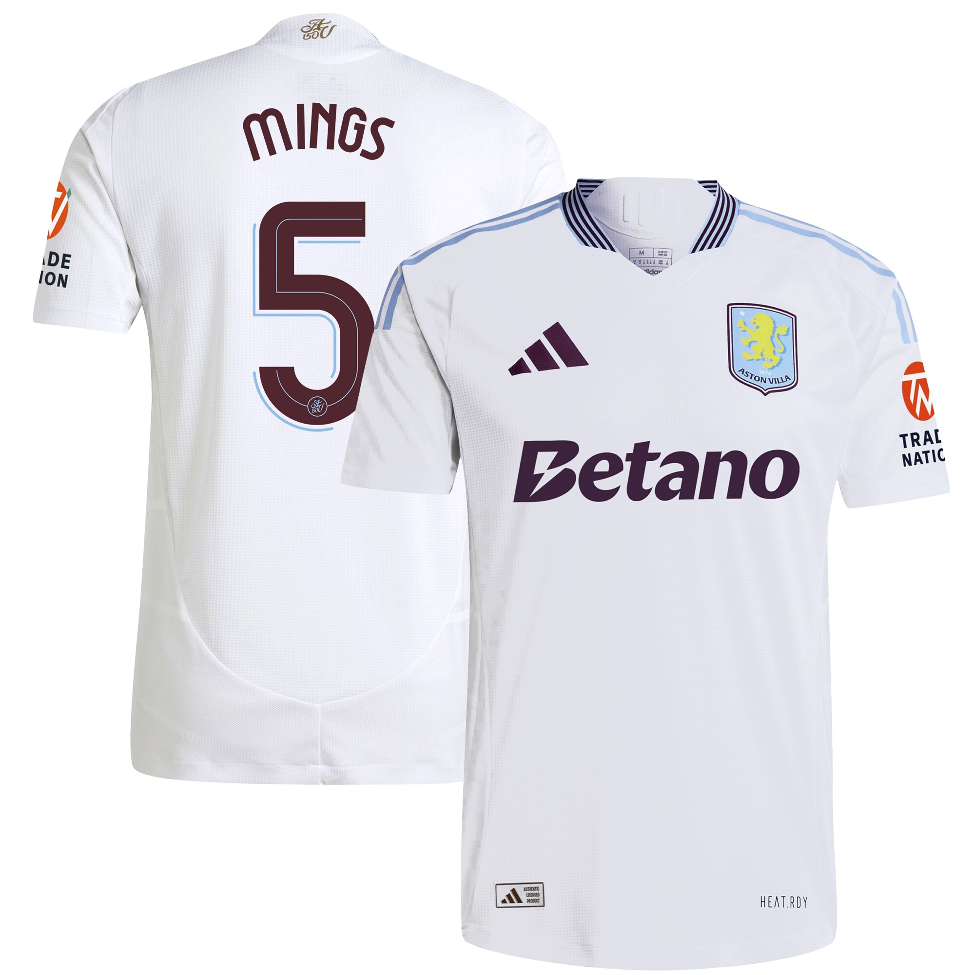 aston villa adidas away authentic shirt 2024-25 with mings 5 cup printing Collection | Aston Villa Football Kits and Shirts