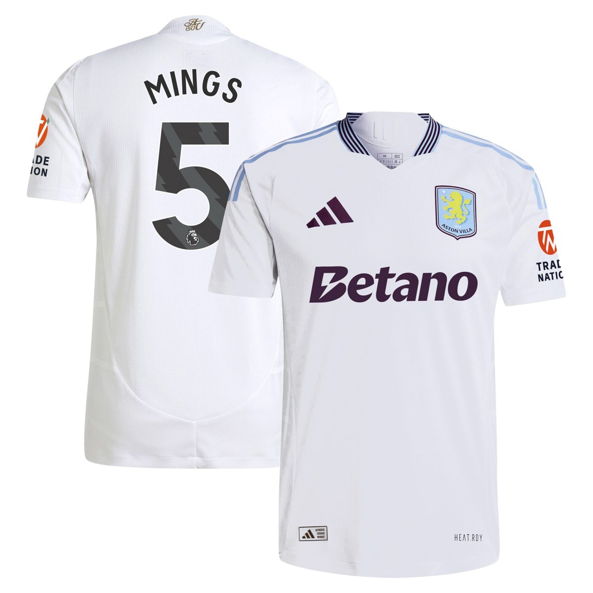 aston villa adidas away authentic shirt 2024-25 with mings 5 printing Collection | Aston Villa Football Kits and Shirts