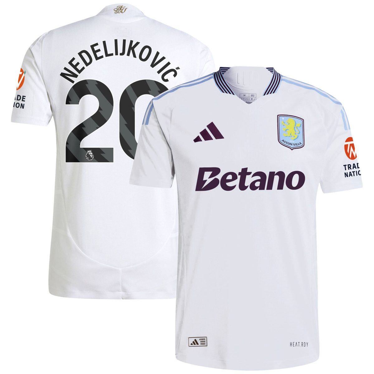 aston villa adidas away authentic shirt 2024-25 with nedeljković 20 printing Collection | Aston Villa Football Kits and Shirts