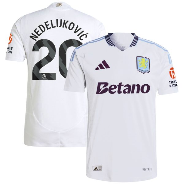 aston villa adidas away authentic shirt 2024-25 with nedeljković 20 printing Collection | Aston Villa Football Kits and Shirts