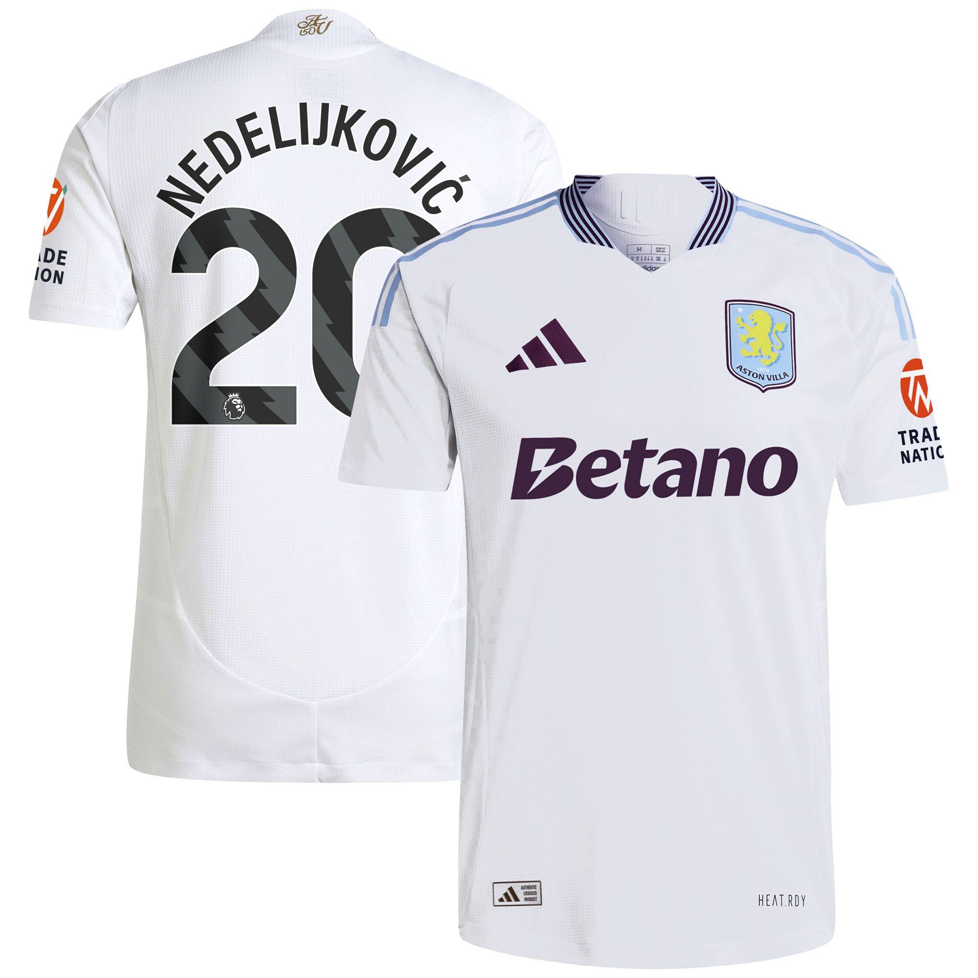 aston villa adidas away authentic shirt 2024-25 with nedeljković 20 printing Collection | Aston Villa Football Kits and Shirts