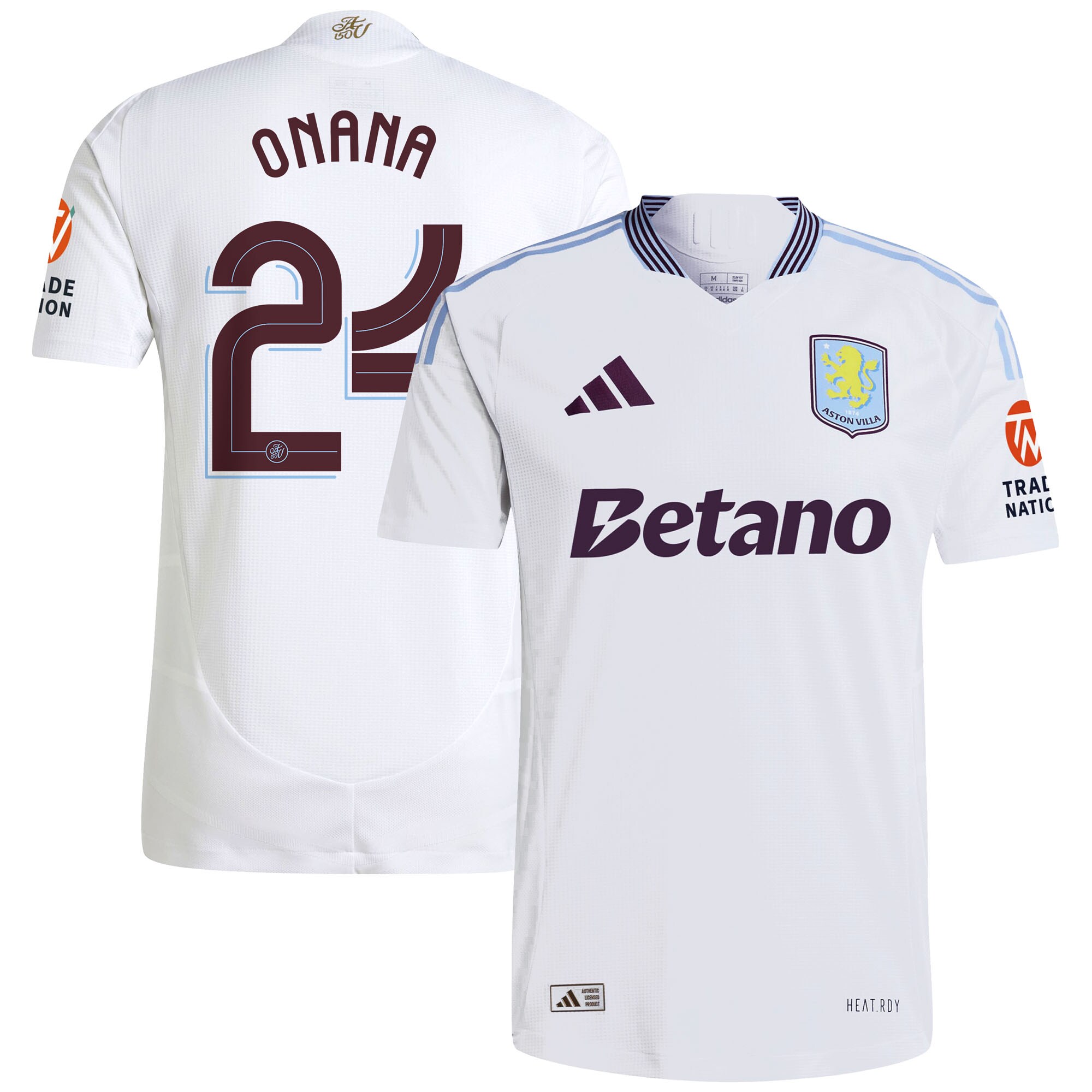 aston villa adidas away authentic shirt 2024-25 with onana 24 cup printing Collection | Aston Villa Football Kits and Shirts