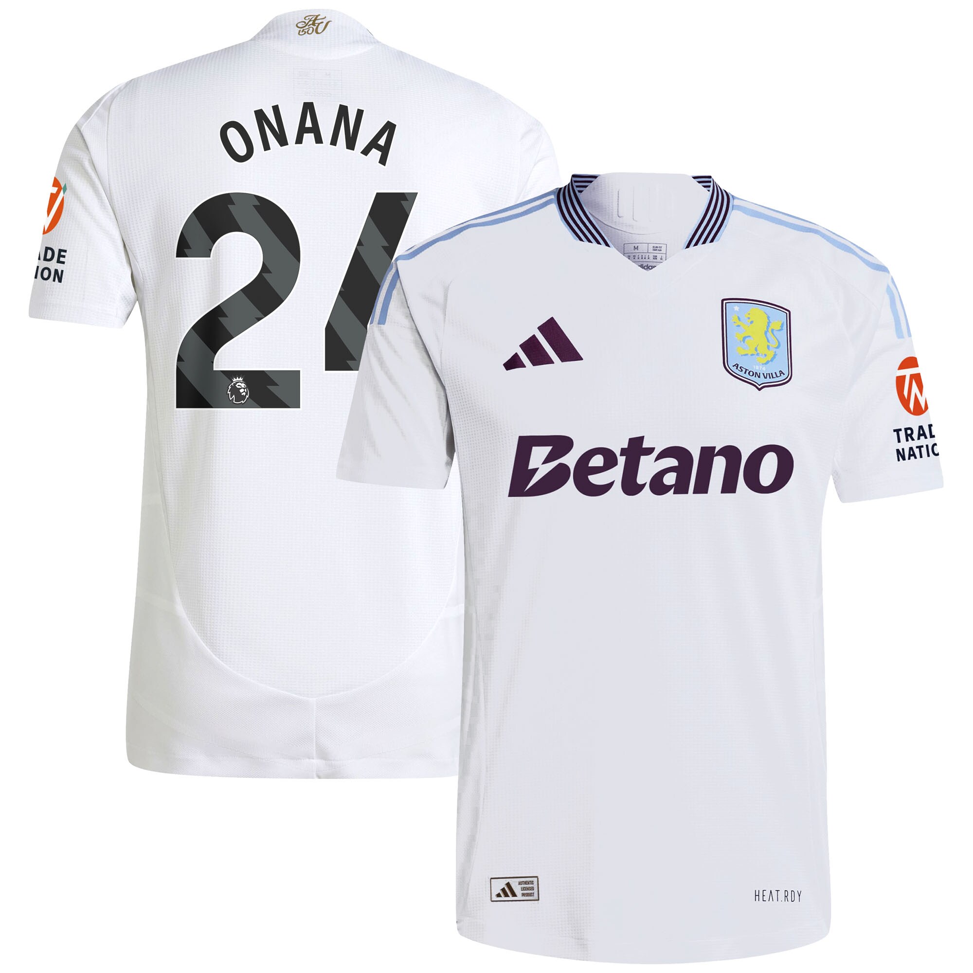 aston villa adidas away authentic shirt 2024-25 with onana 24 printing Collection | Aston Villa Football Kits and Shirts