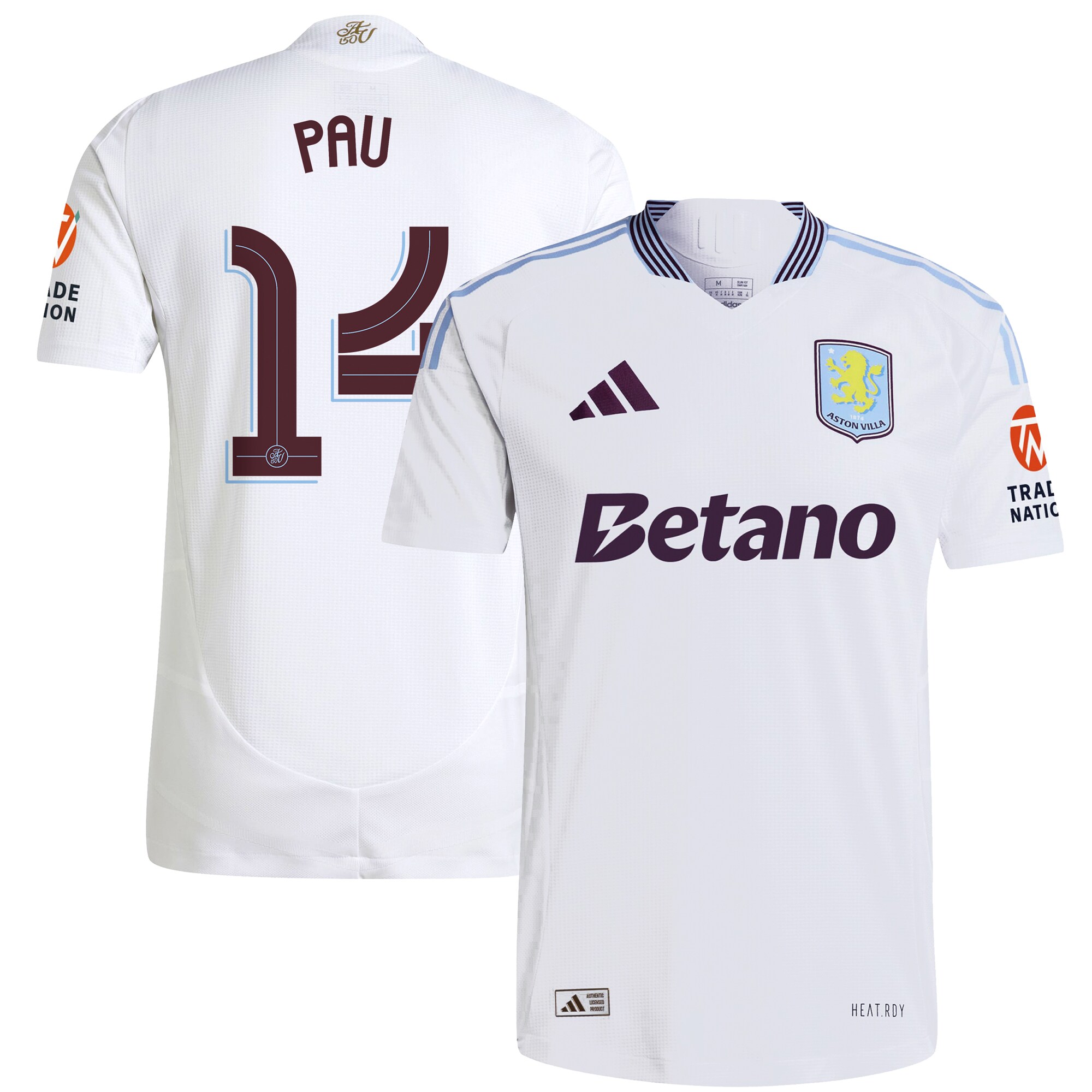 aston villa adidas away authentic shirt 2024-25 with pau 14 cup printing Collection | Aston Villa Football Kits and Shirts