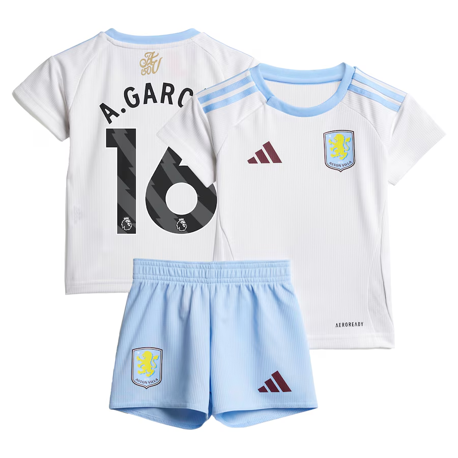 aston villa adidas away baby kit 2024-25 with a.garcía 16 printing Collection | Aston Villa Football Kits and Shirts