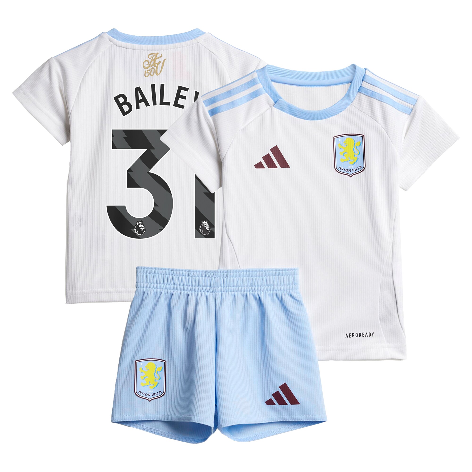 aston villa adidas away baby kit 2024-25 with bailey 31 printing Collection | Aston Villa Football Kits and Shirts