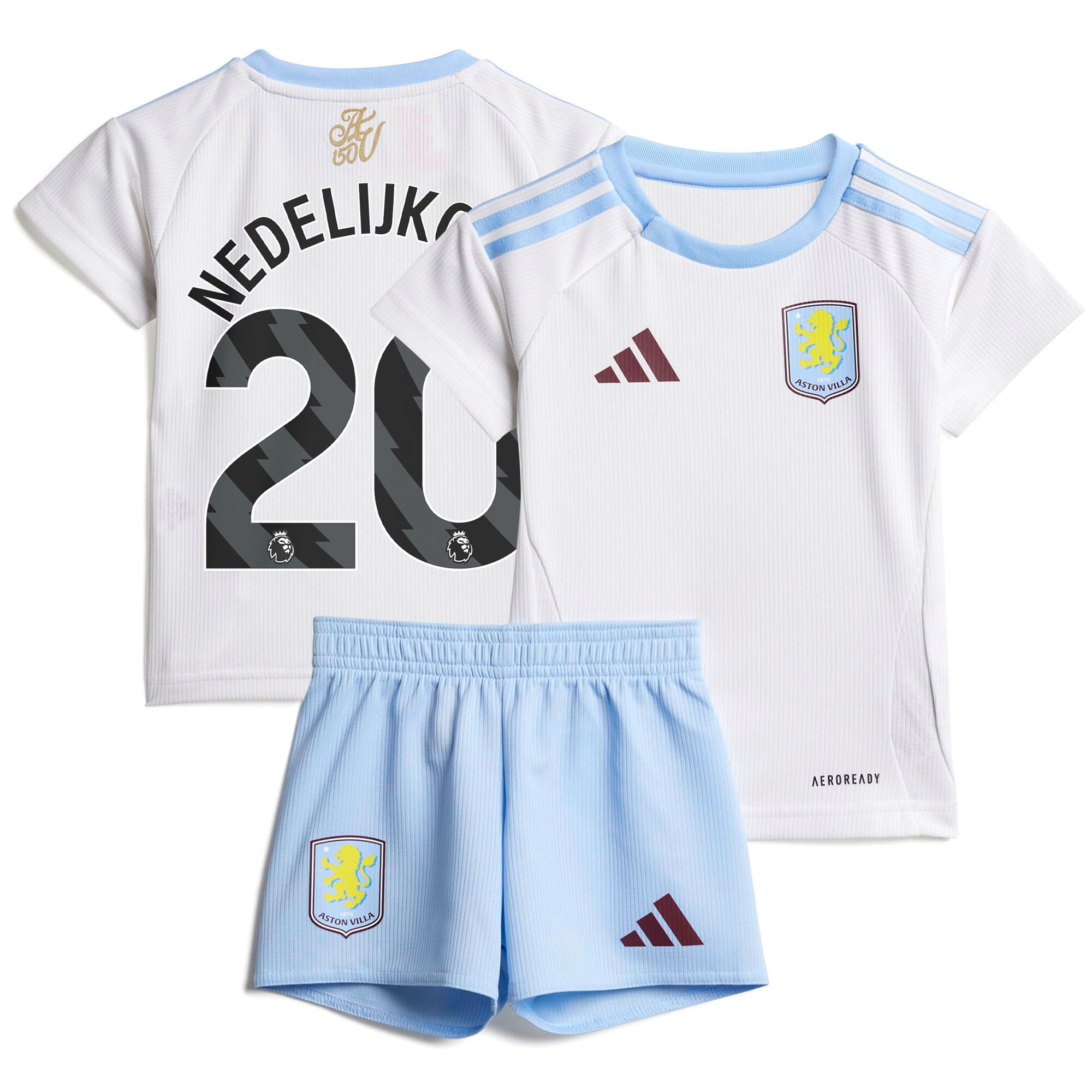 aston villa adidas away baby kit 2024-25 with nedeljković 20 printing Collection | Aston Villa Football Kits and Shirts