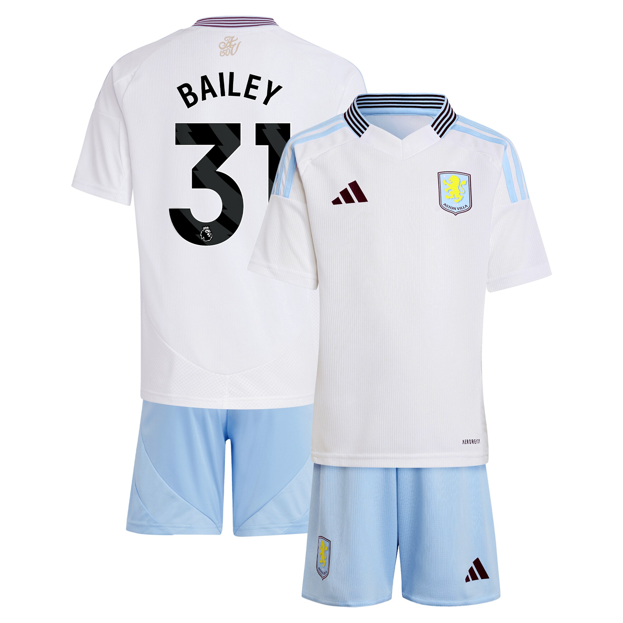 aston villa adidas away mini kit 2024-25 with bailey 31 printing Collection | Aston Villa Football Kits and Shirts