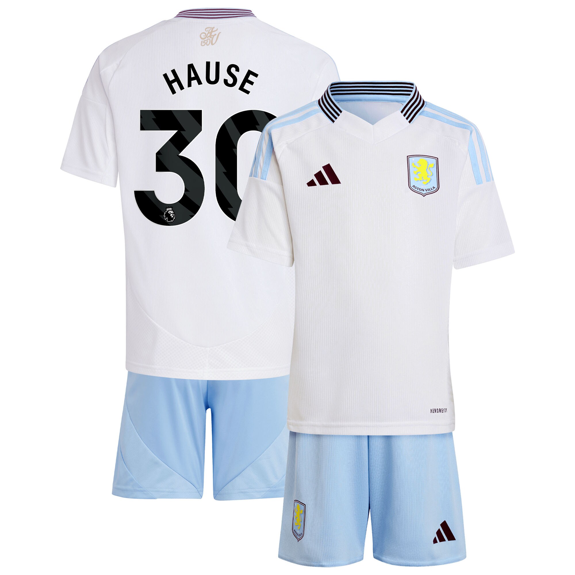 aston villa adidas away mini kit 2024-25 with hause 30 printing Collection | Aston Villa Football Kits and Shirts