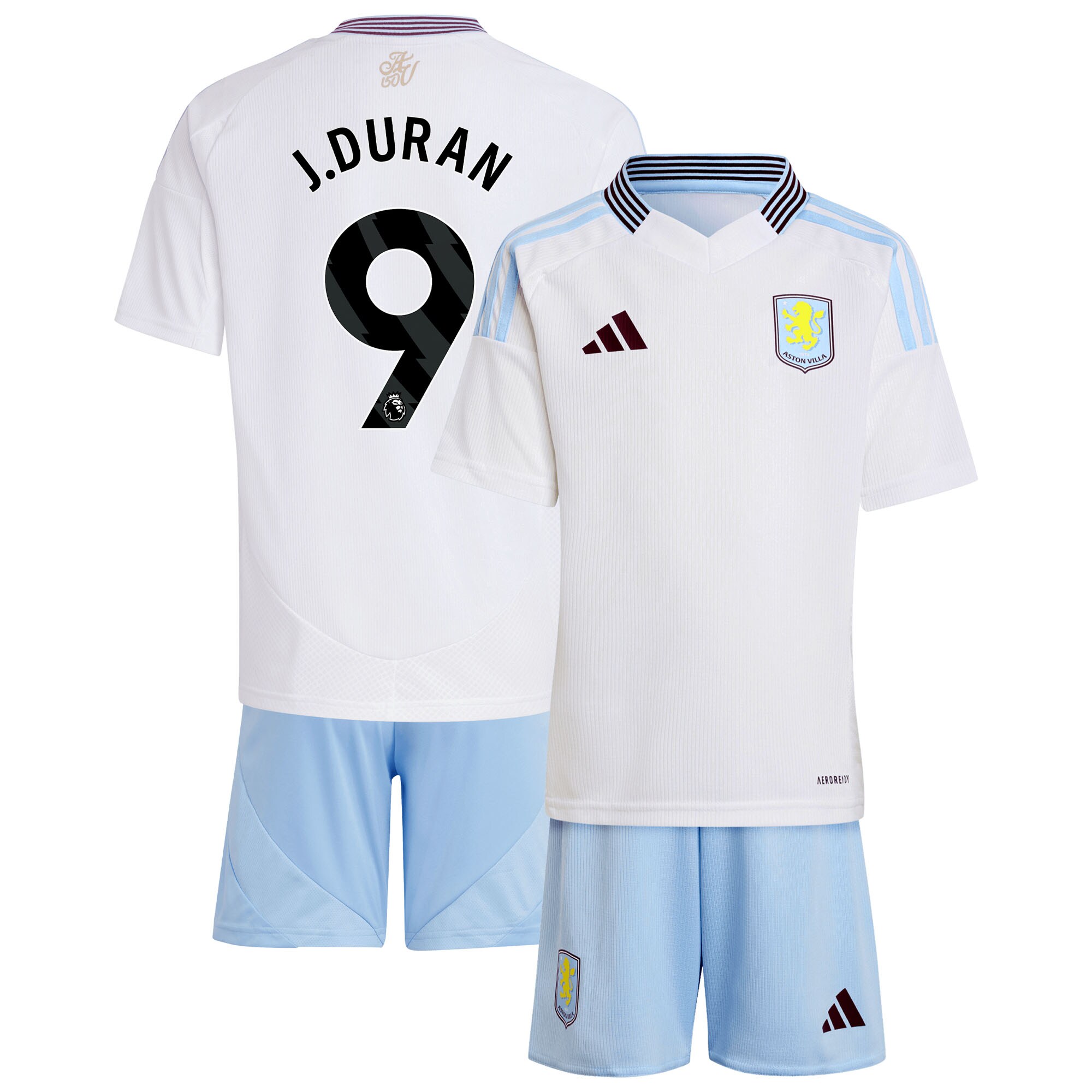 aston villa adidas away mini kit 2024-25 with j.duran 9 printing Collection | Aston Villa Football Kits and Shirts