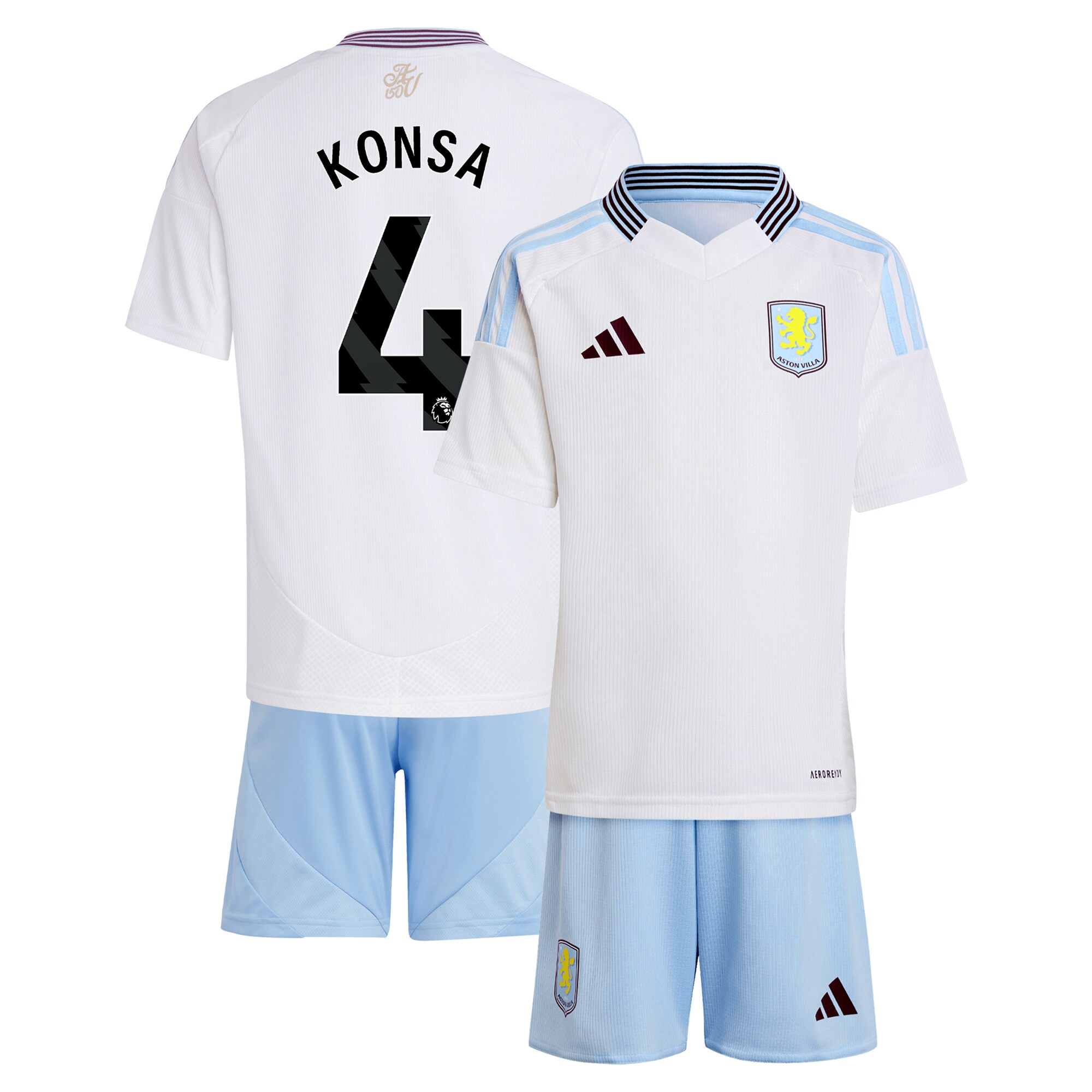 aston villa adidas away mini kit 2024-25 with konsa 4 printing Collection | Aston Villa Football Kits and Shirts