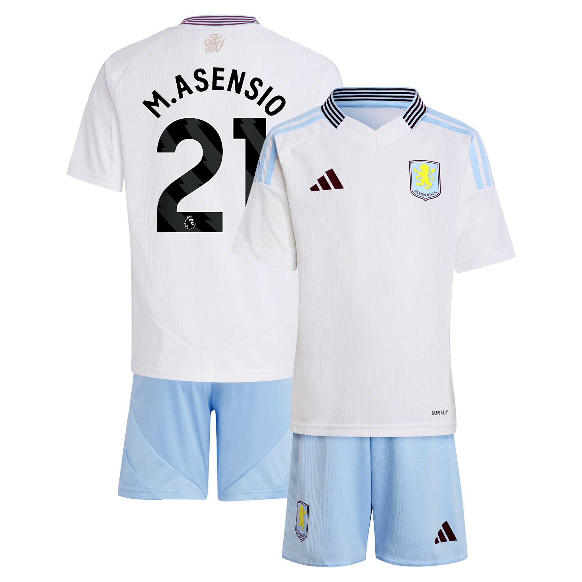 aston villa adidas away mini kit 2024-25 with m.asensio 21 printing Collection | Aston Villa Football Kits and Shirts