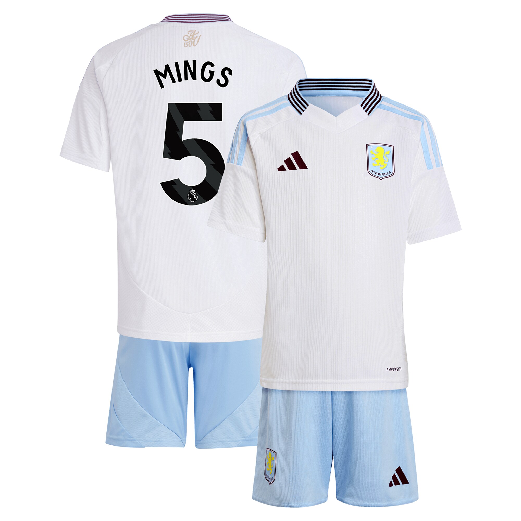 aston villa adidas away mini kit 2024-25 with mings 5 printing Collection | Aston Villa Football Kits and Shirts
