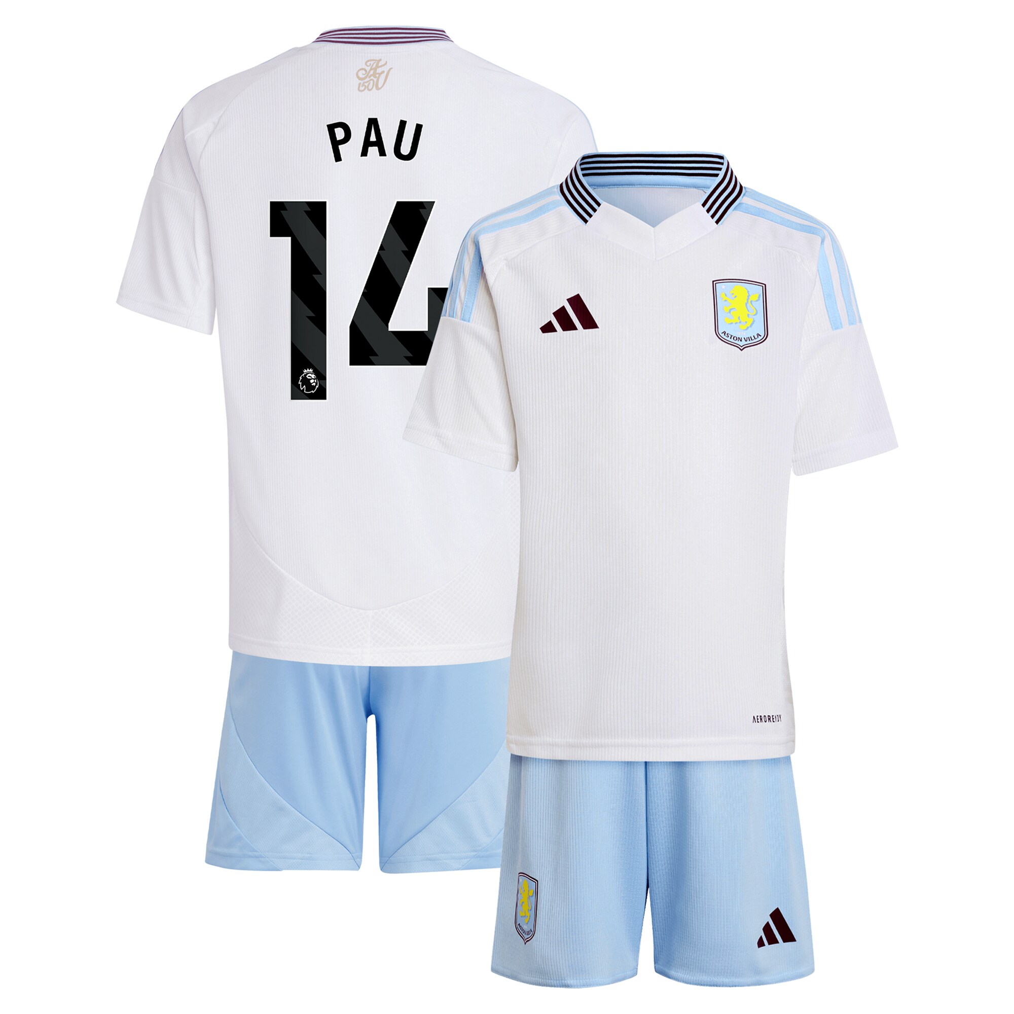 aston villa adidas away mini kit 2024-25 with pau 14 printing Collection | Aston Villa Football Kits and Shirts