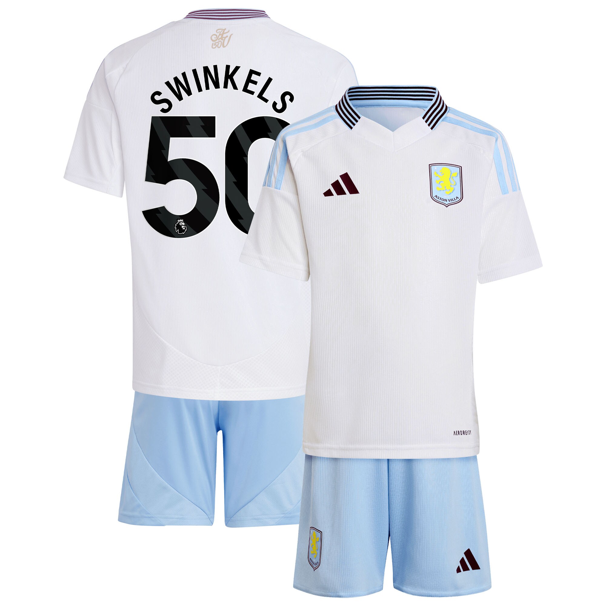 aston villa adidas away mini kit 2024-25 with swinkels 50 printing Collection | Aston Villa Football Kits and Shirts