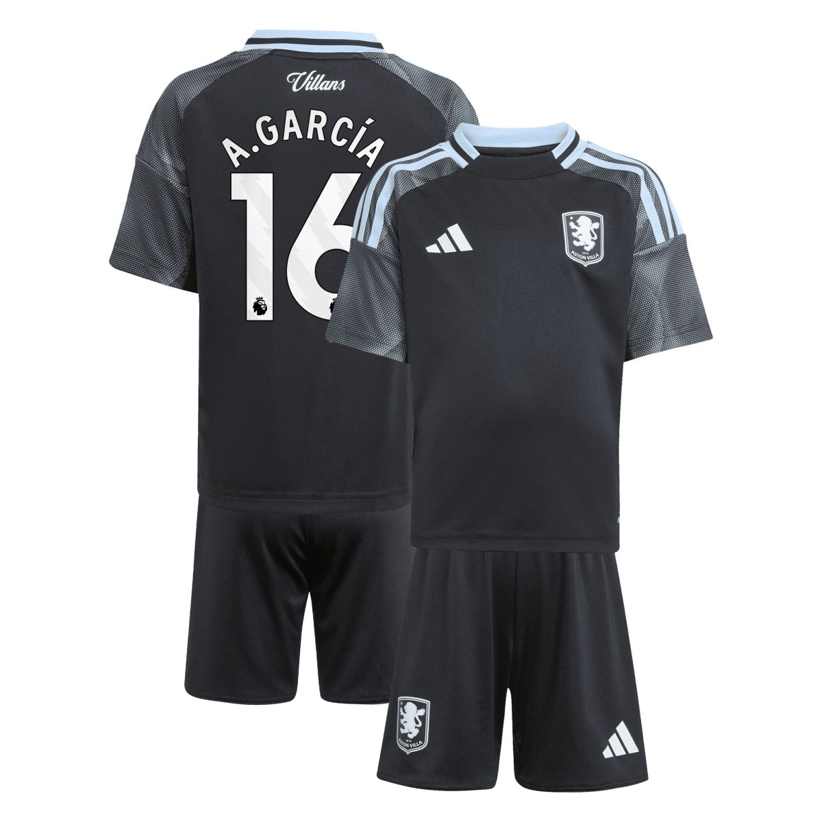 aston villa adidas away mini kit 2025-26 with a.garcía 16 printing Collection | Aston Villa Football Kits and Shirts