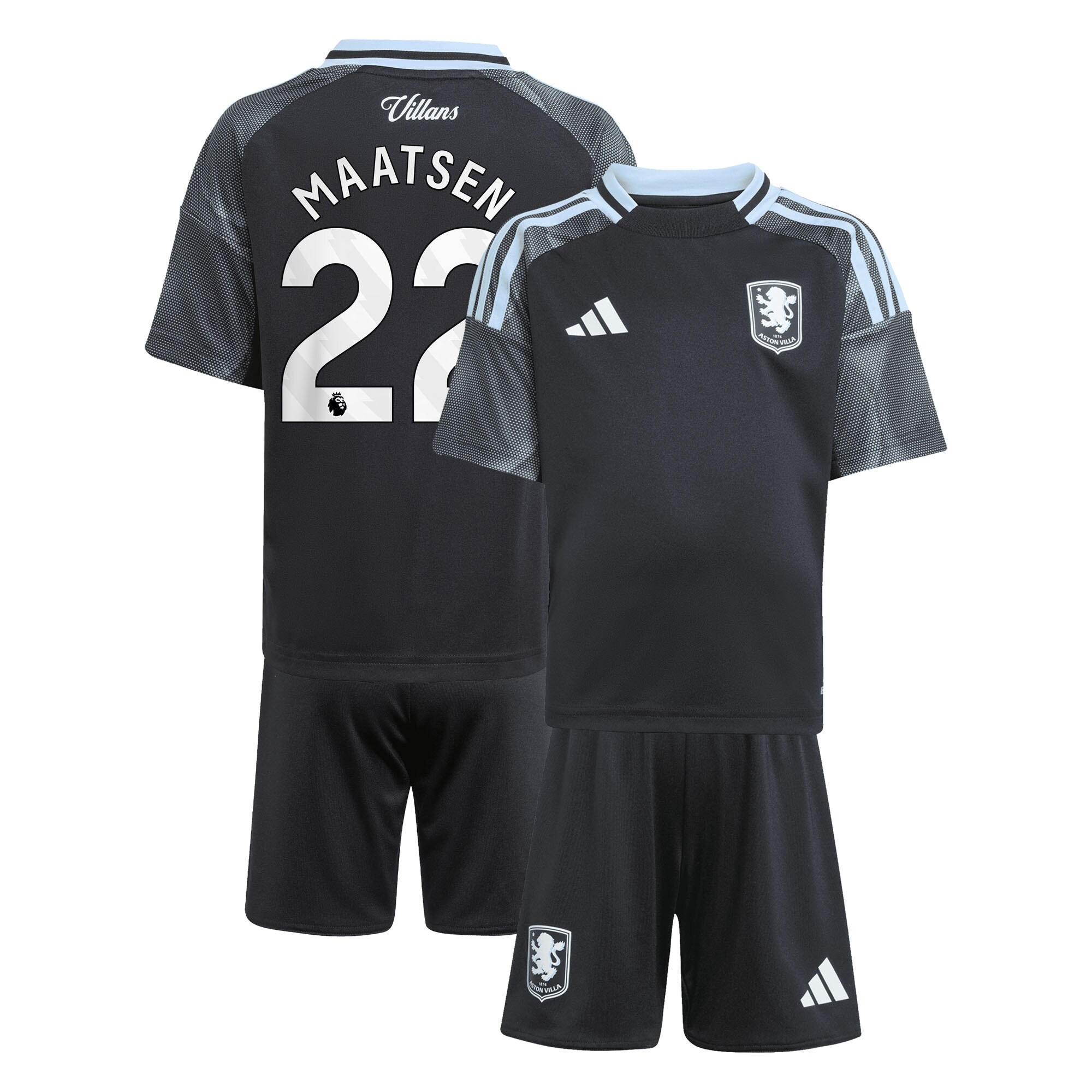 aston villa adidas away mini kit 2025-26 with maatsen 22 printing Collection | Aston Villa Football Kits and Shirts