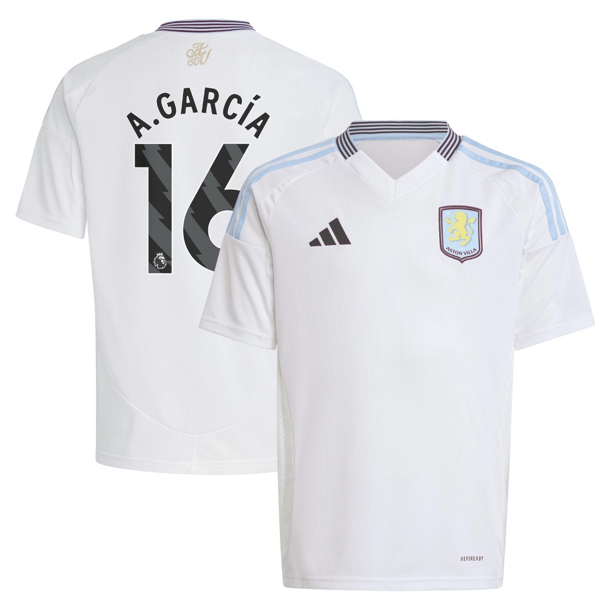 aston villa adidas away shirt 2024-25 – kids with a.garcía 16 printing Collection | Aston Villa Football Kits and Shirts