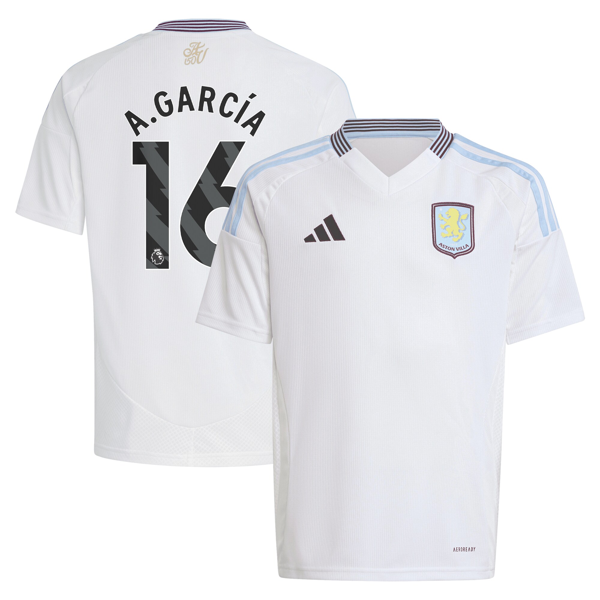 aston villa adidas away shirt 2024-25 – kids with a.garcía 16 printing Collection | Aston Villa Football Kits and Shirts