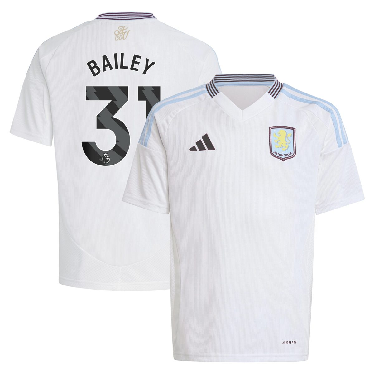 aston villa adidas away shirt 2024-25 – kids with bailey 31 printing Collection | Aston Villa Football Kits and Shirts