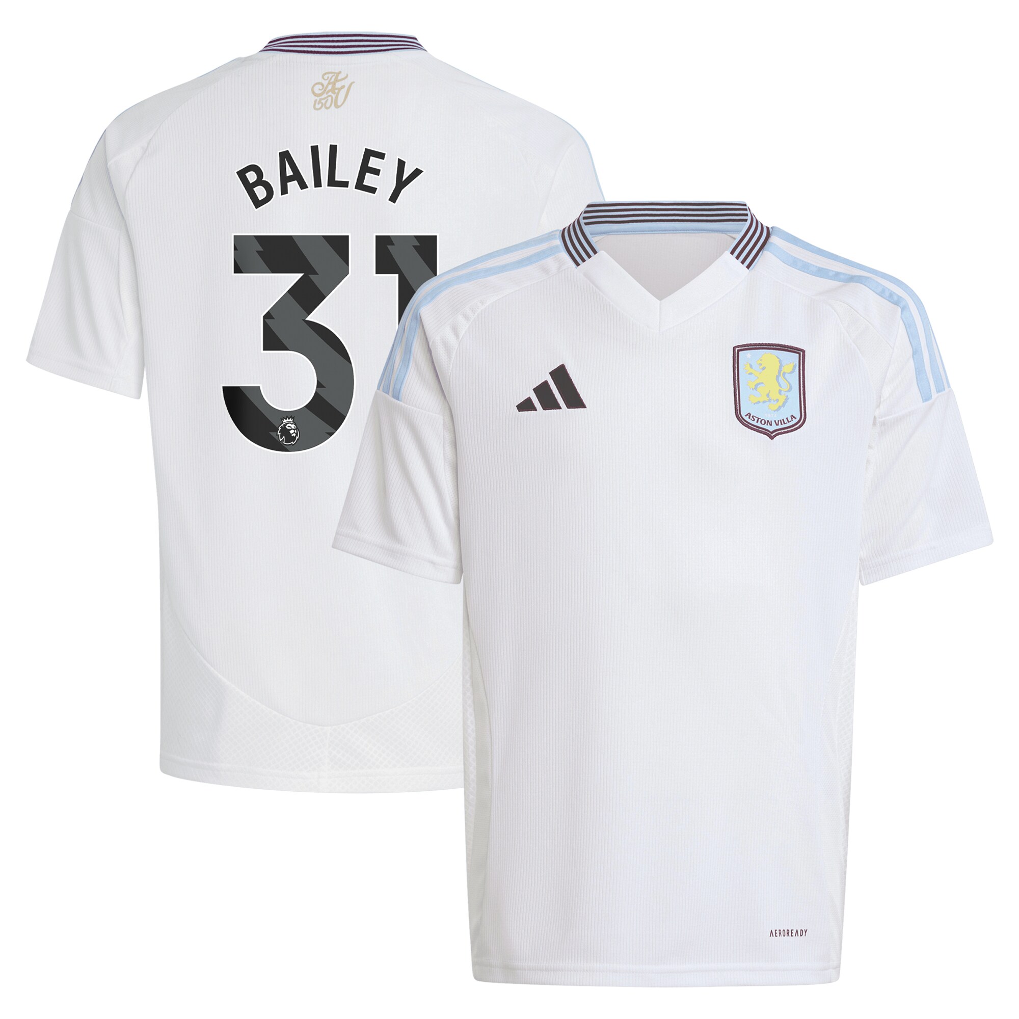 aston villa adidas away shirt 2024-25 – kids with bailey 31 printing Collection | Aston Villa Football Kits and Shirts