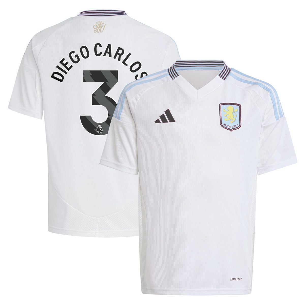 aston villa adidas away shirt 2024-25 – kids with diego carlos 3 printing Collection | Aston Villa Football Kits and Shirts