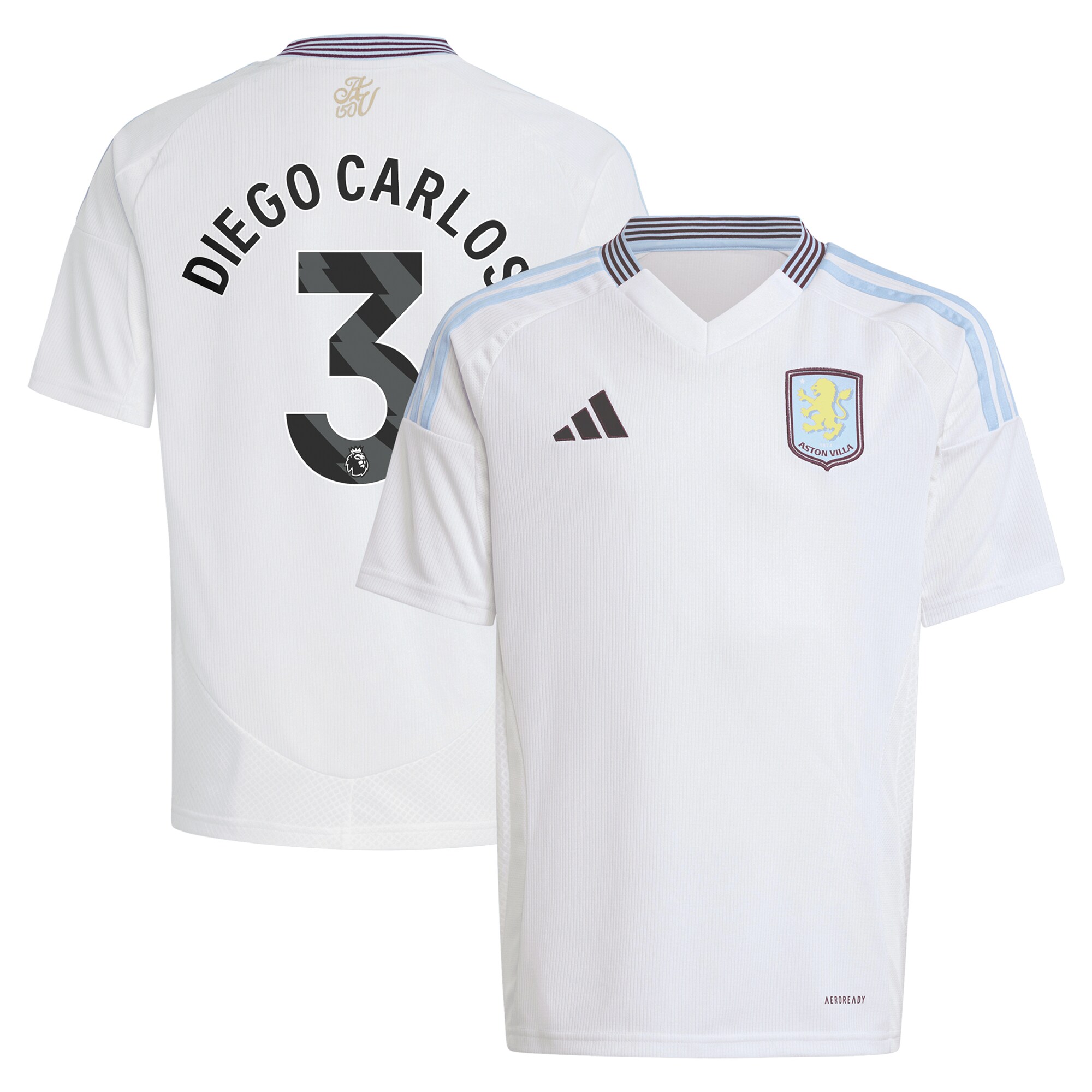 aston villa adidas away shirt 2024-25 – kids with diego carlos 3 printing Collection | Aston Villa Football Kits and Shirts