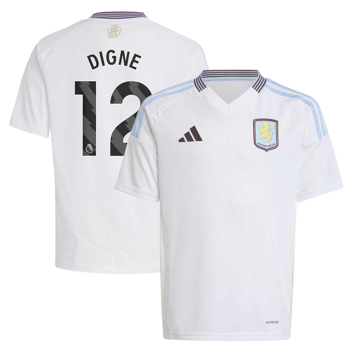 aston villa adidas away shirt 2024-25 – kids with digne 12 printing Collection | Aston Villa Football Kits and Shirts