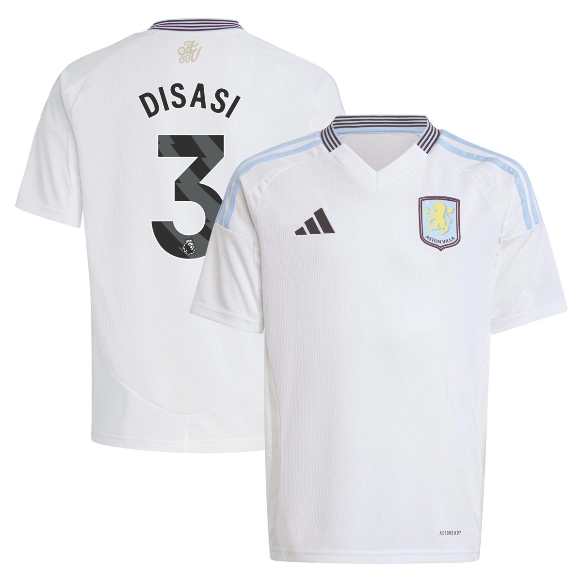 aston villa adidas away shirt 2024-25 – kids with disasi 3 printing Collection | Aston Villa Football Kits and Shirts