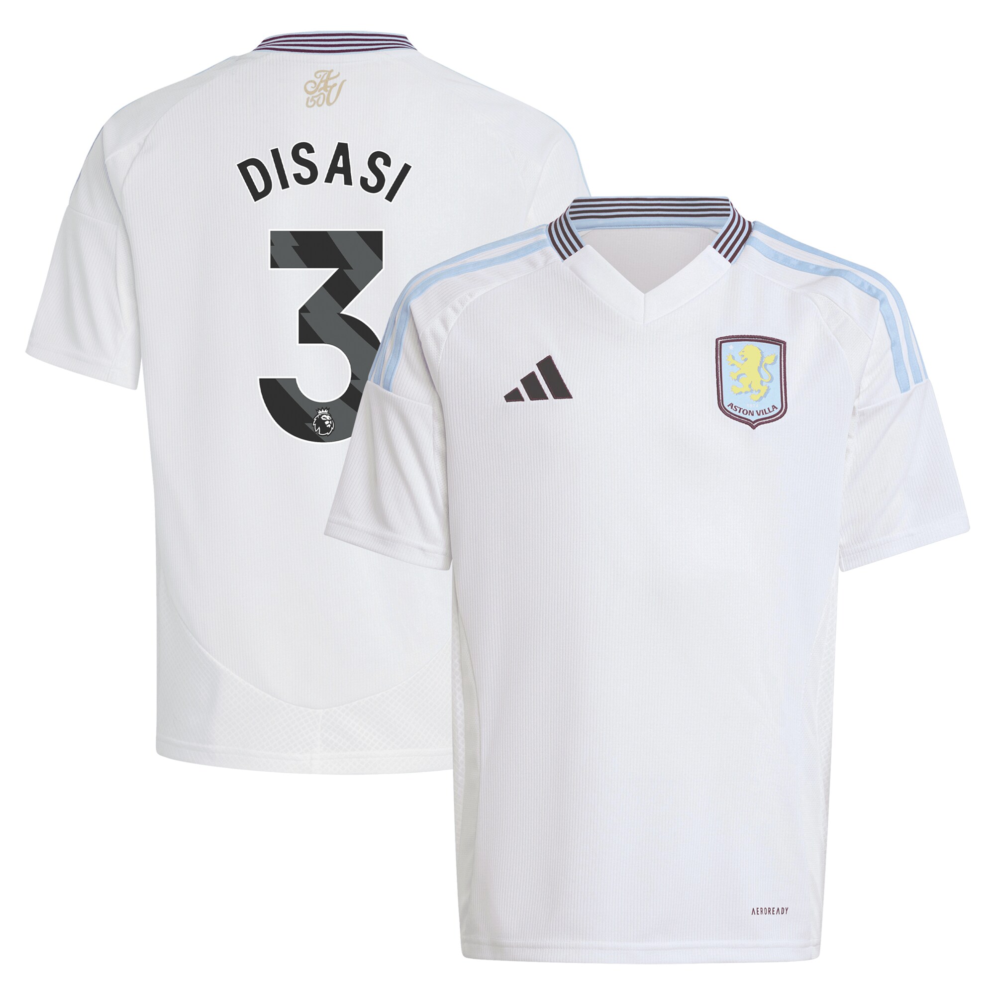 aston villa adidas away shirt 2024-25 – kids with disasi 3 printing Collection | Aston Villa Football Kits and Shirts