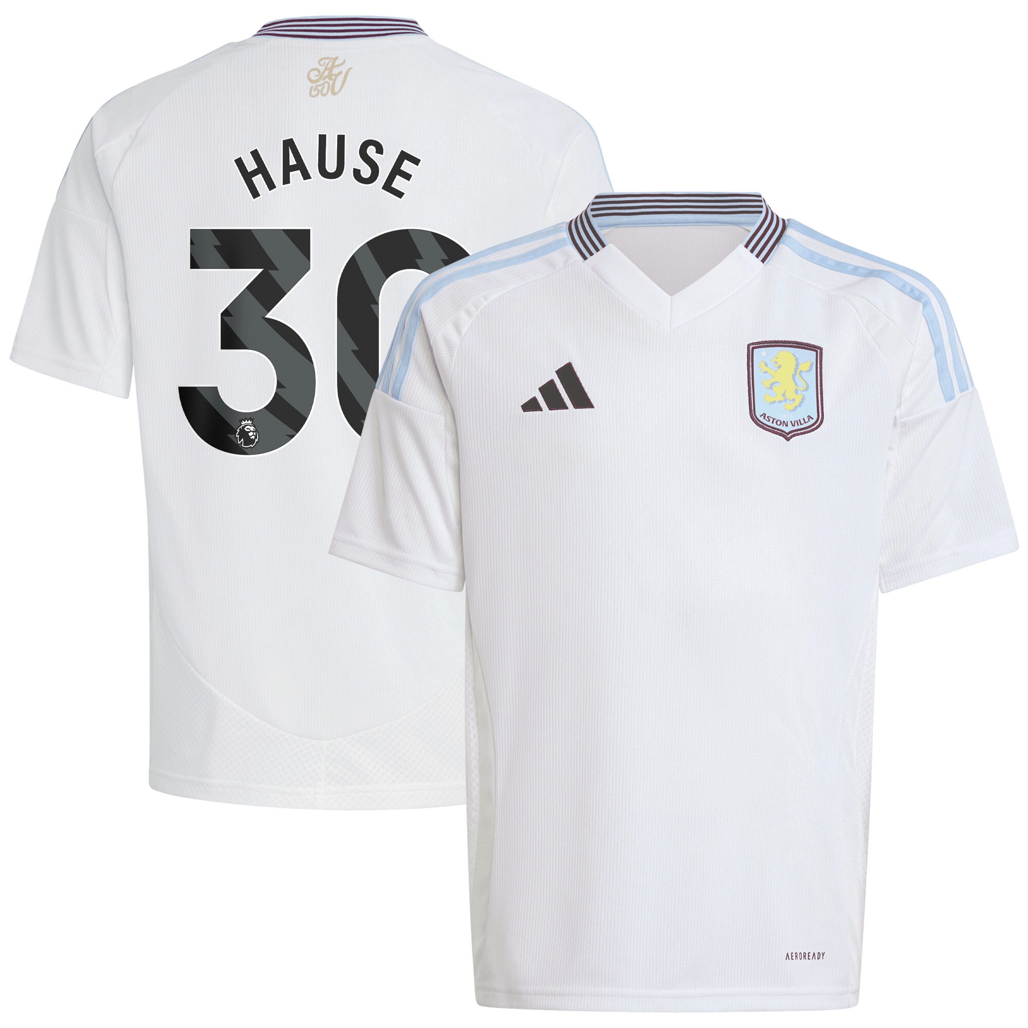 aston villa adidas away shirt 2024-25 – kids with hause 30 printing Collection | Aston Villa Football Kits and Shirts