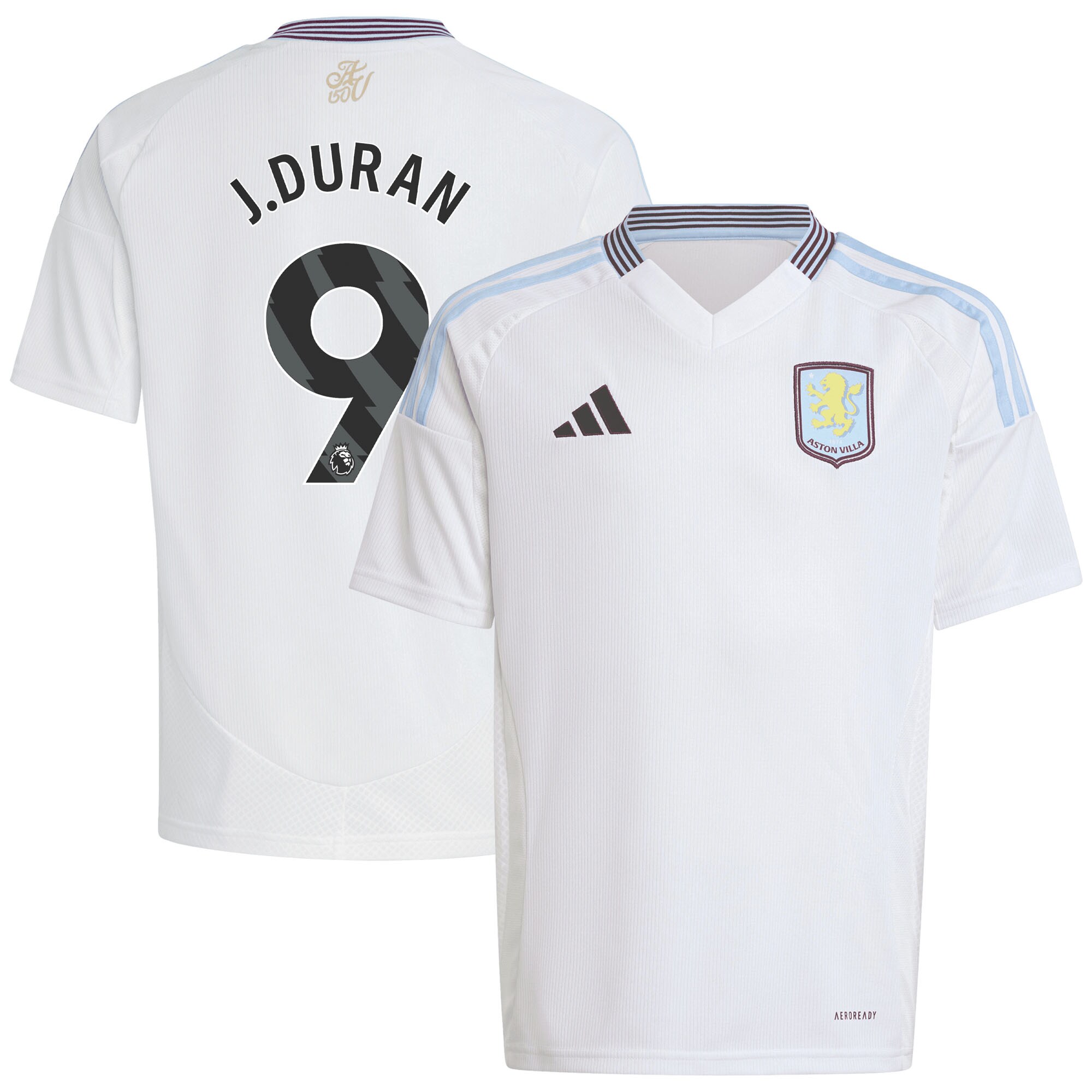 aston villa adidas away shirt 2024-25 – kids with j.duran 9 printing Collection | Aston Villa Football Kits and Shirts