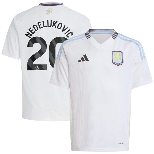 aston villa adidas away shirt 2024-25 – kids with nedeljković 20 printing Collection | Aston Villa Football Kits and Shirts
