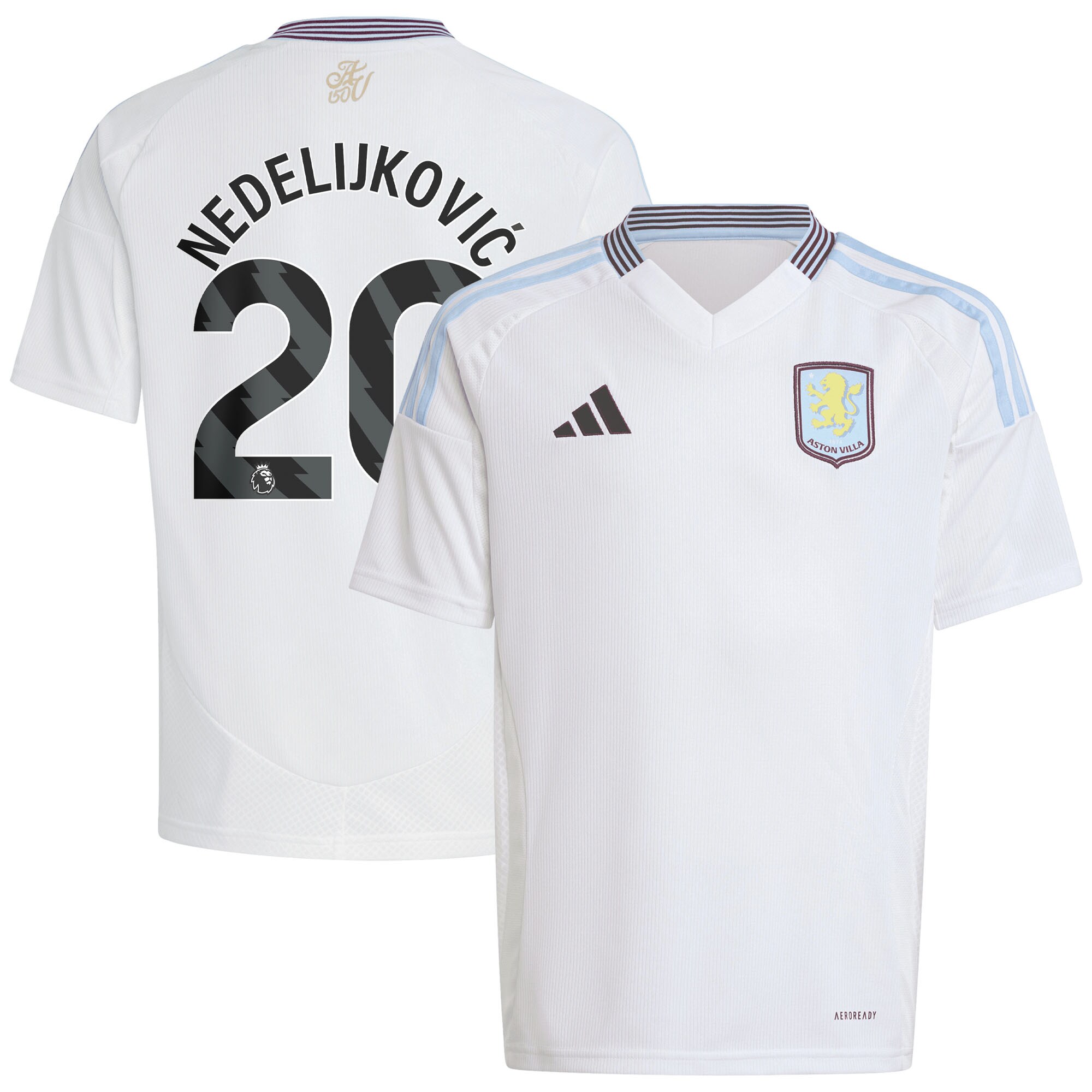 aston villa adidas away shirt 2024-25 – kids with nedeljković 20 printing Collection | Aston Villa Football Kits and Shirts