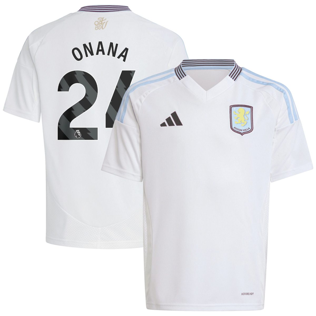 aston villa adidas away shirt 2024-25 – kids with onana 24 printing Collection | Aston Villa Football Kits and Shirts