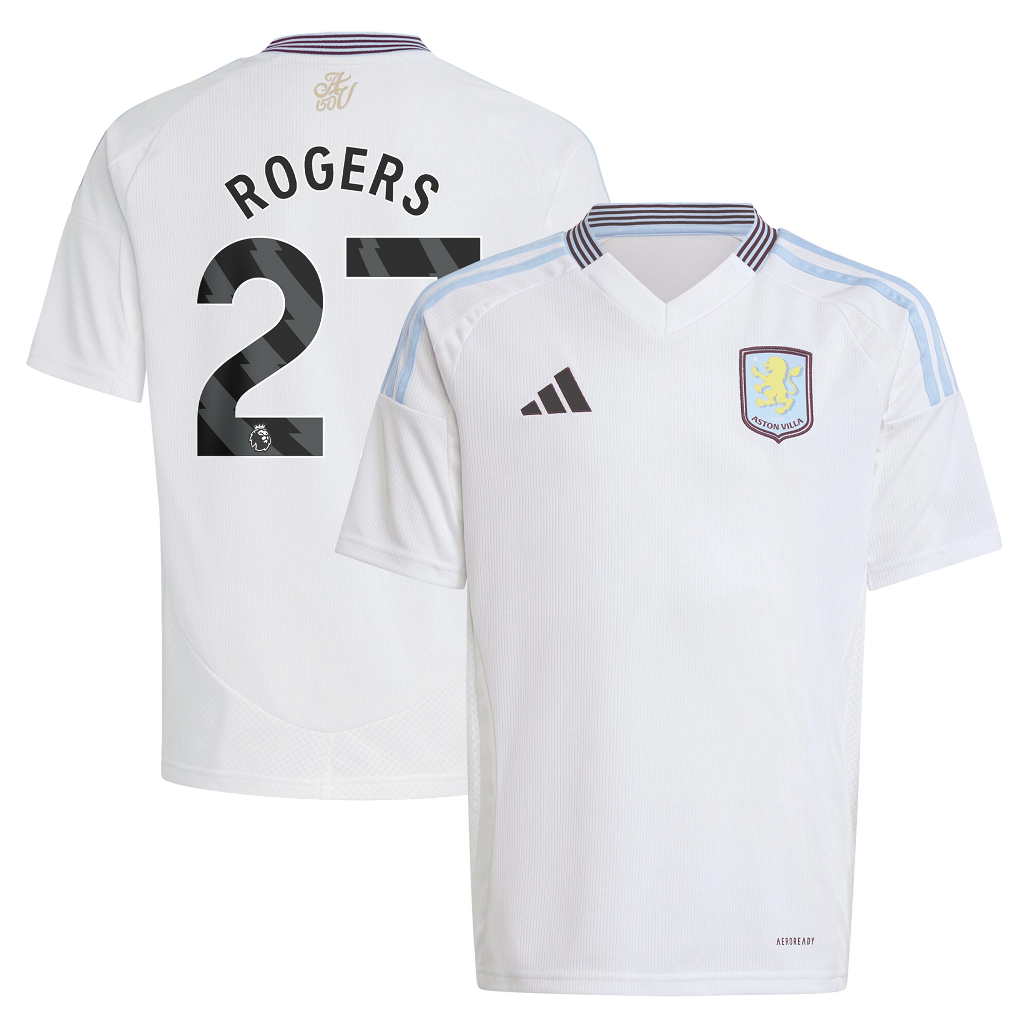 aston villa adidas away shirt 2024-25 – kids with rogers 27 printing Collection | Aston Villa Football Kits and Shirts